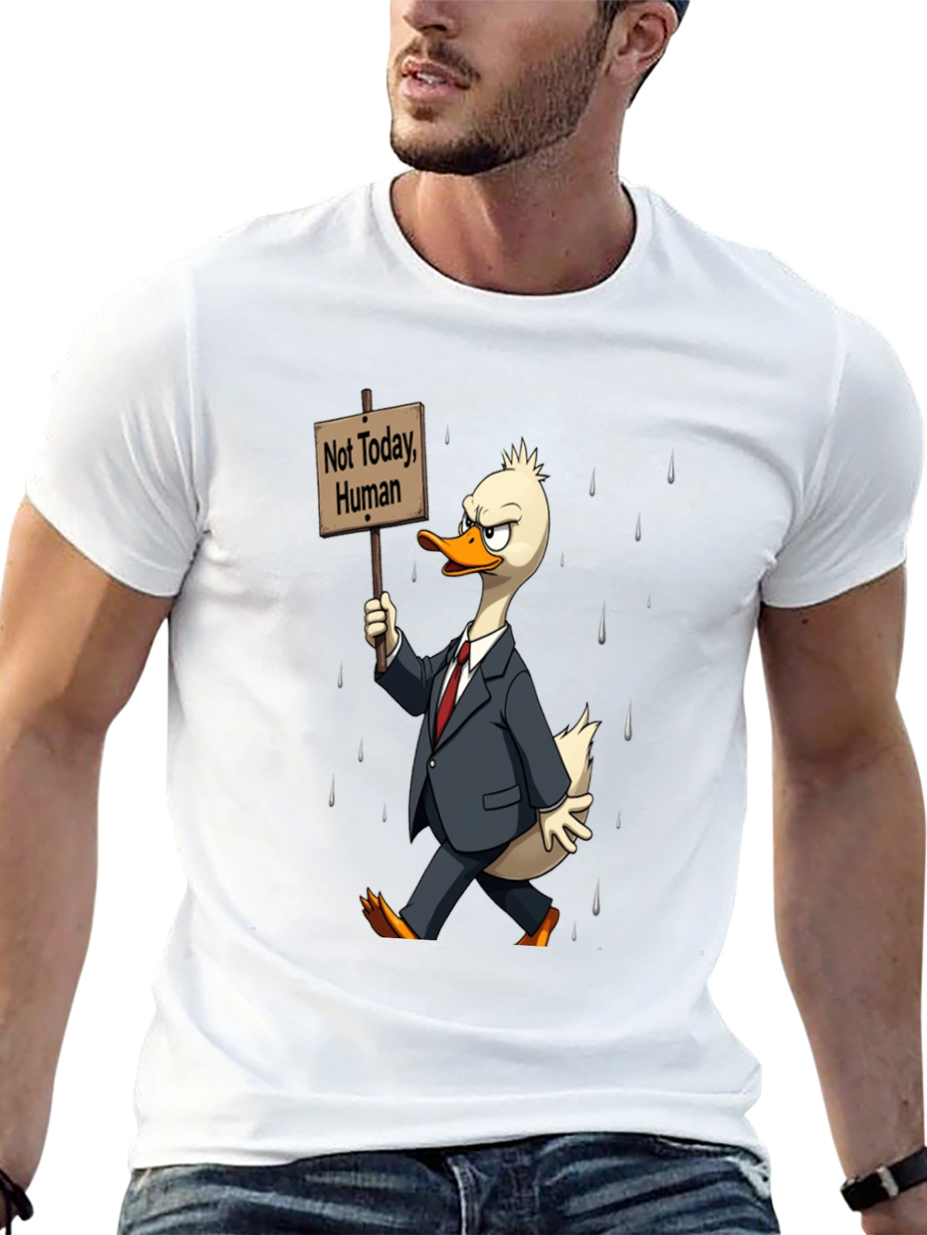 Not Today Human T-Shirt - Funny Duck Protest