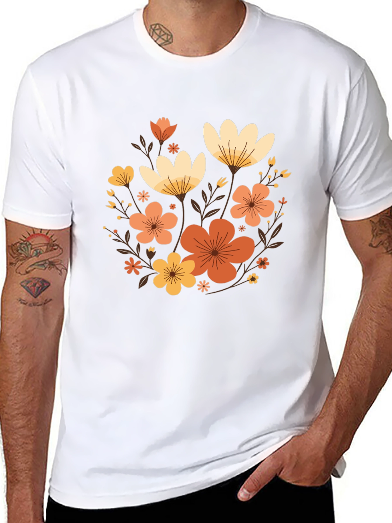 Floral Graphic Black T-Shirt - Stylish Casual Wear