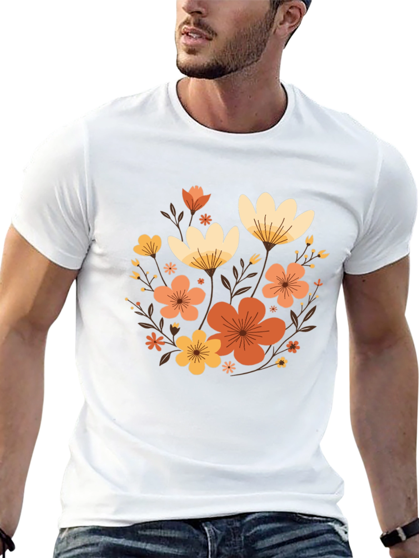 Floral Graphic Black T-Shirt - Stylish Casual Wear
