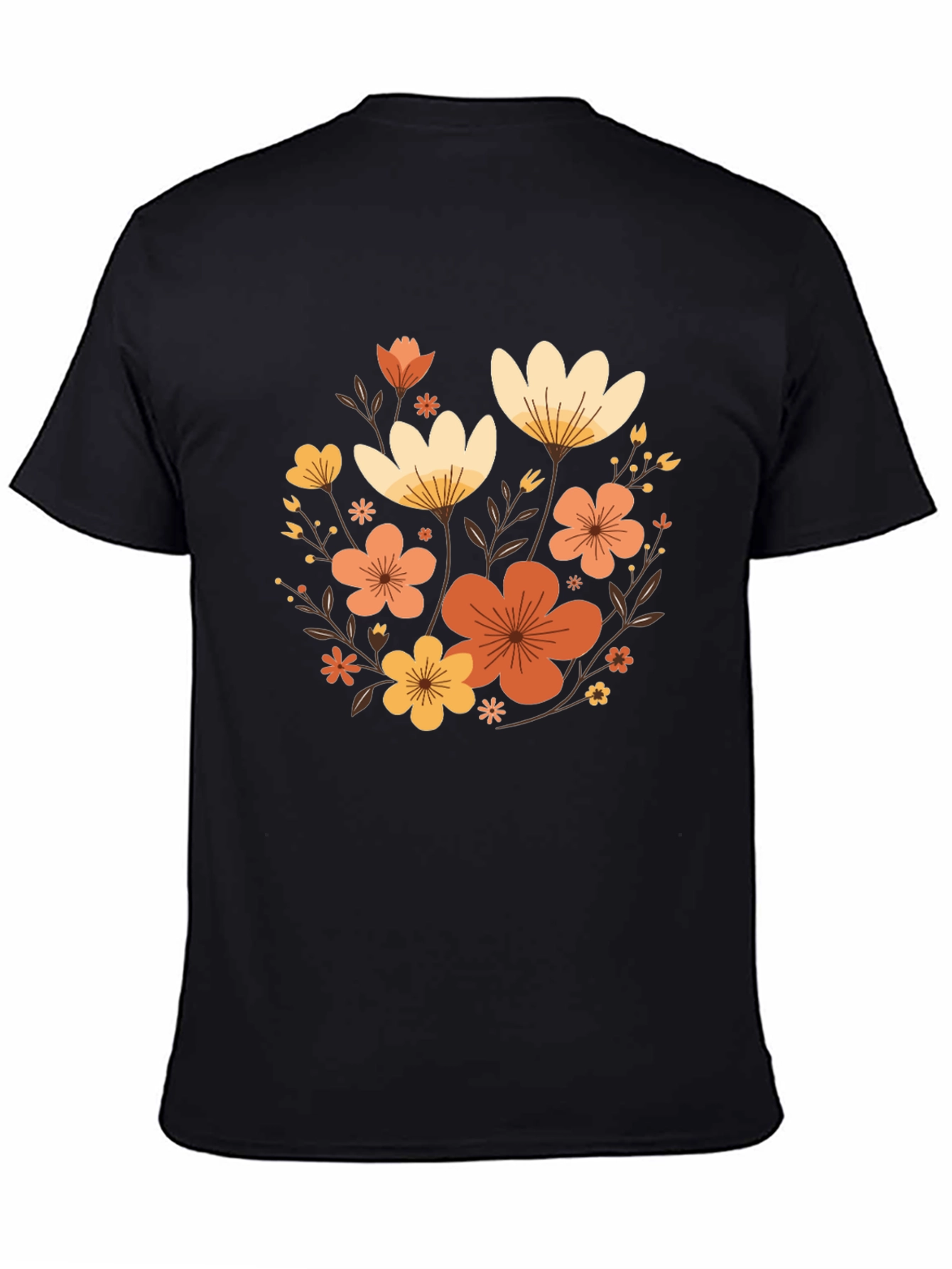 Floral Graphic Black T-Shirt - Stylish Casual Wear