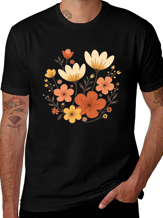 Floral Graphic Black T-Shirt - Stylish Casual Wear