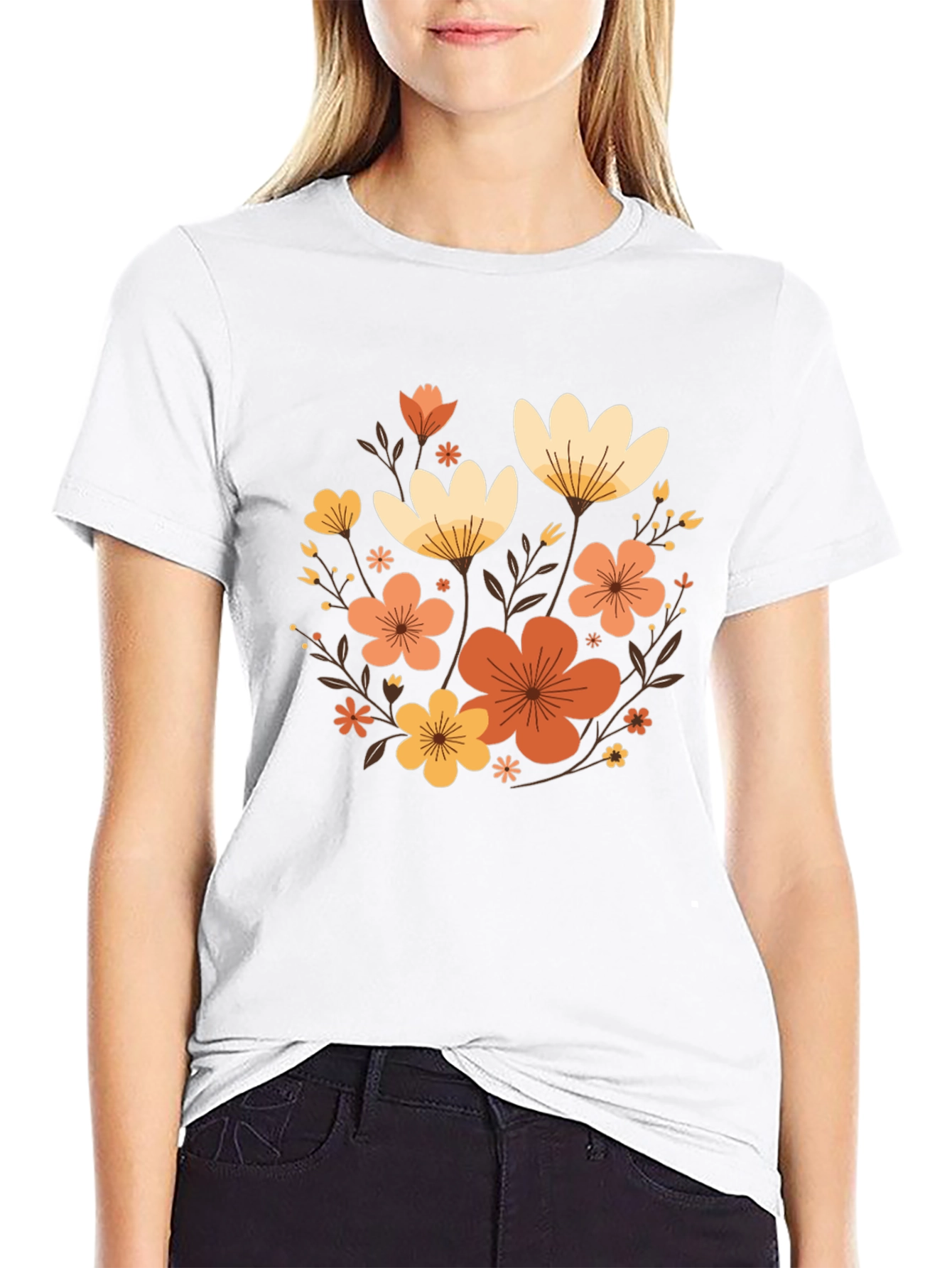 Floral Graphic Black T-Shirt - Stylish Casual Wear
