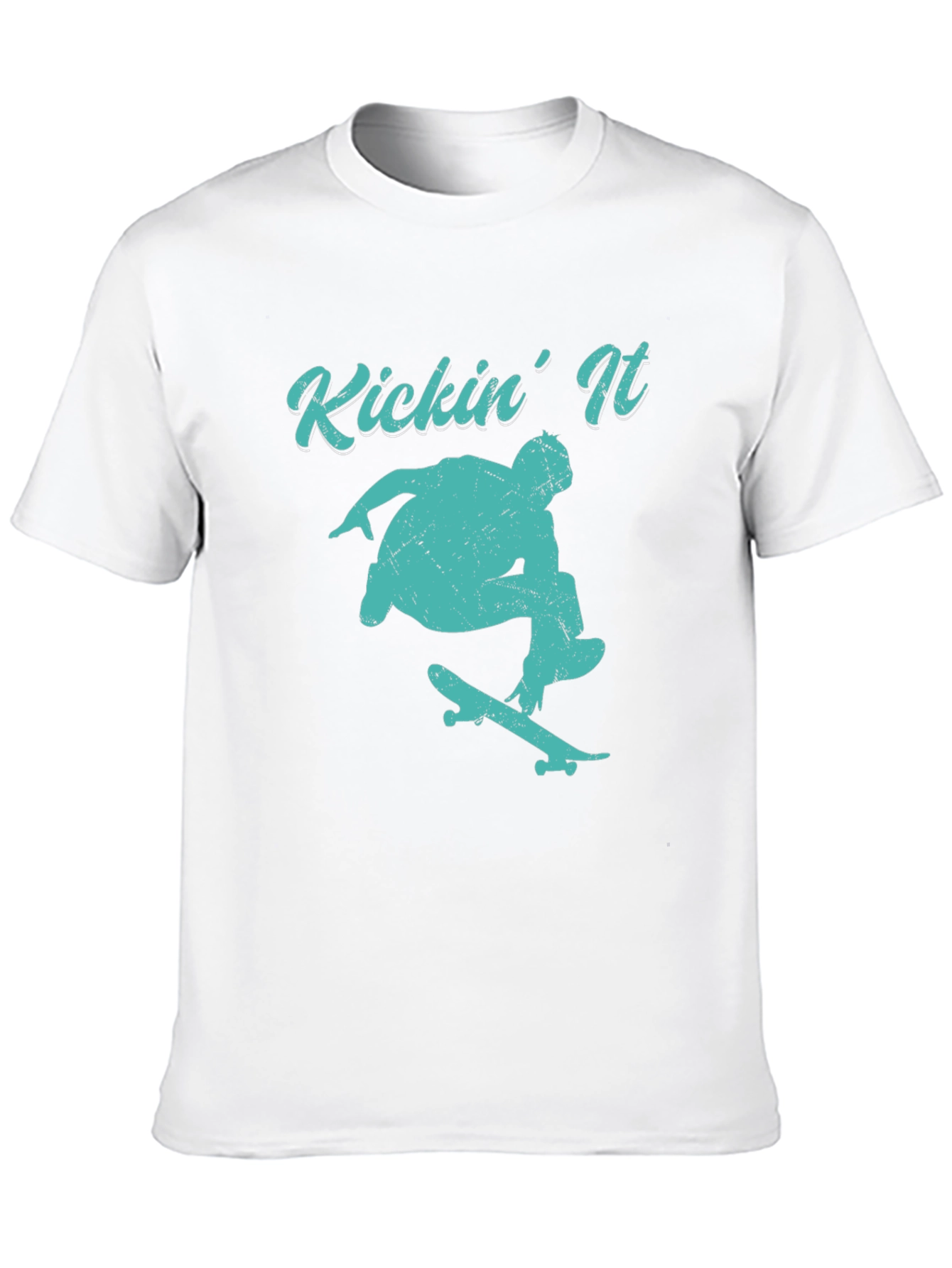 Kickin It Skateboard Graphic Tee - Black