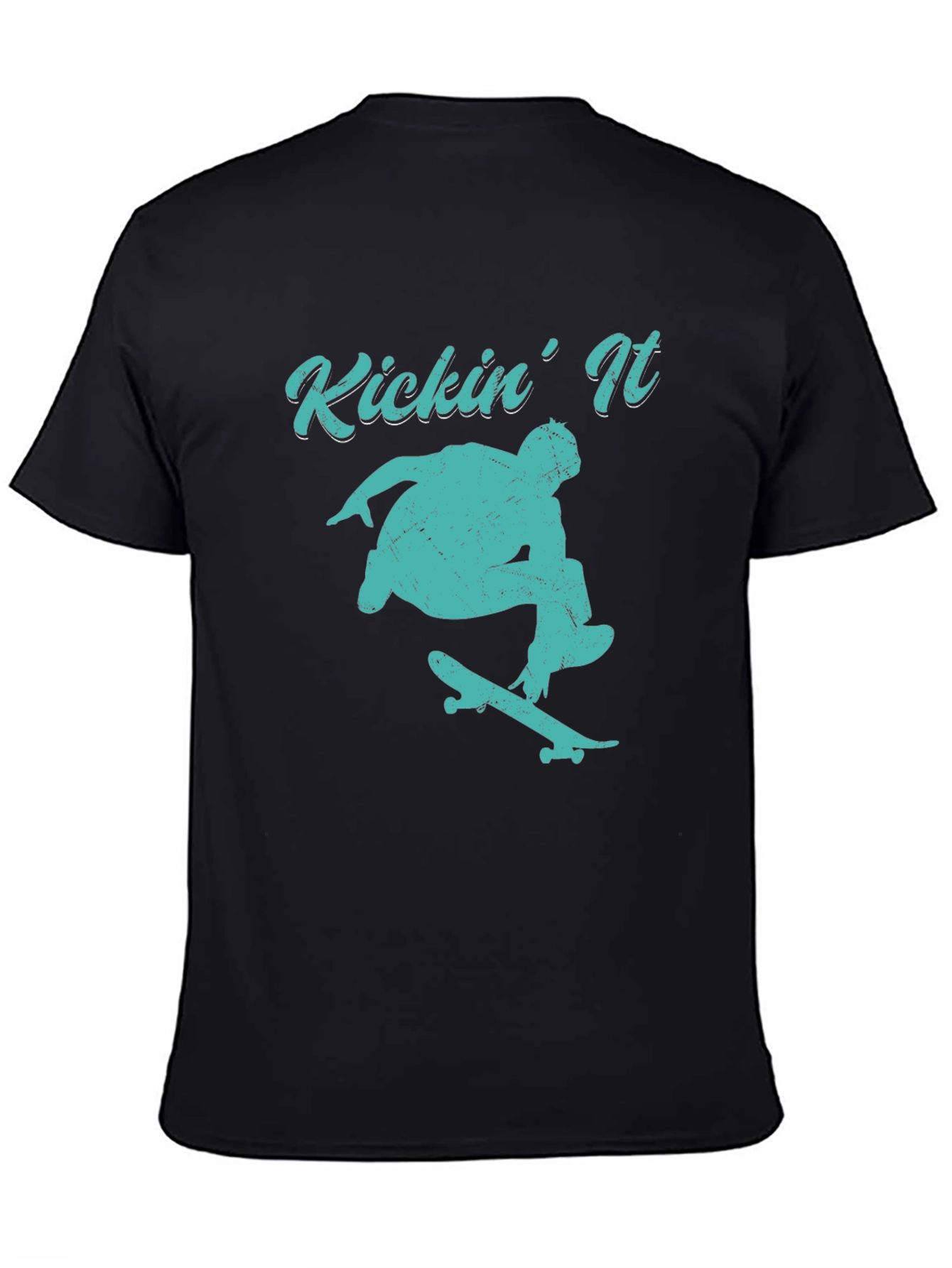 Kickin It Skateboard Graphic Tee - Black