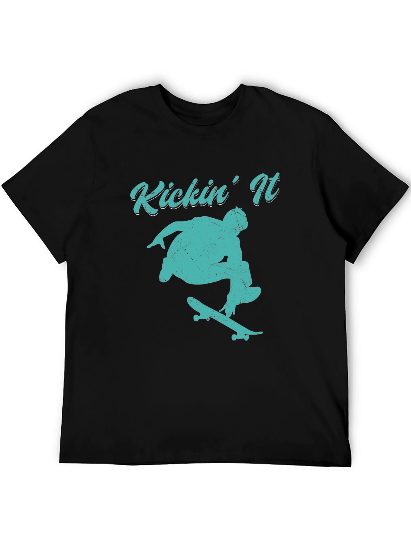 Kickin It Skateboard Graphic Tee - Black