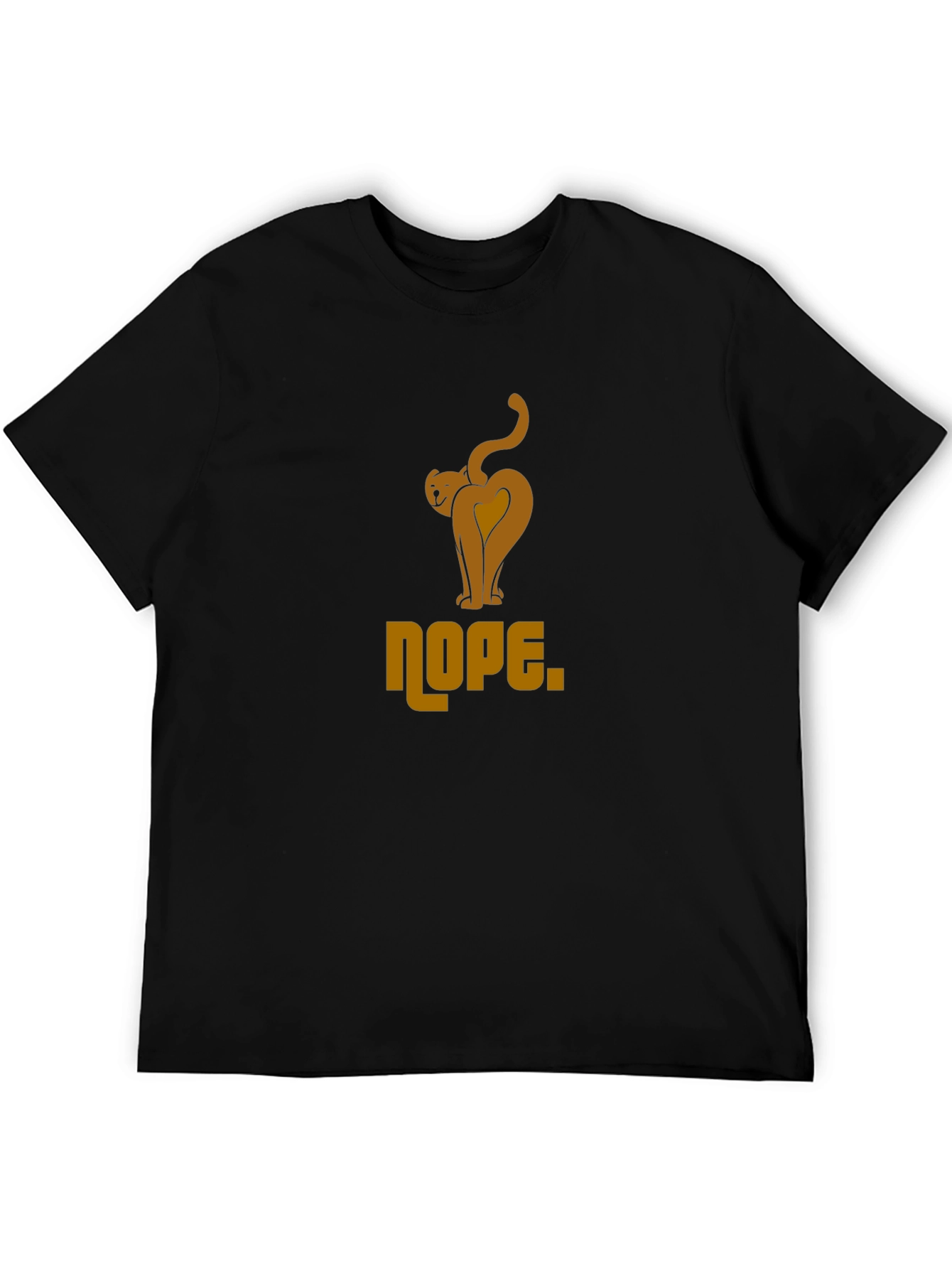 Nope Cat Graphic Tee - Black Cotton Blend