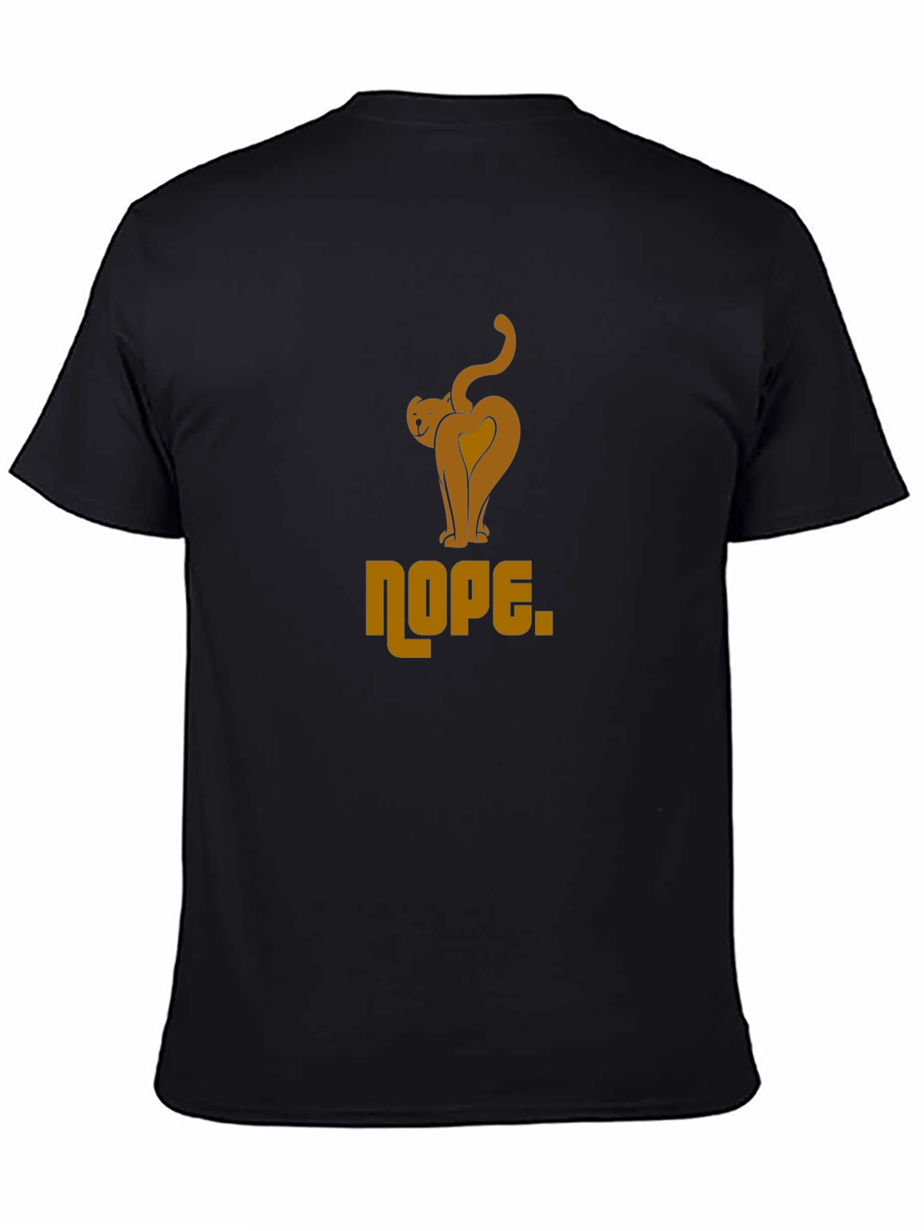 Nope Cat Graphic Tee - Black Cotton Blend