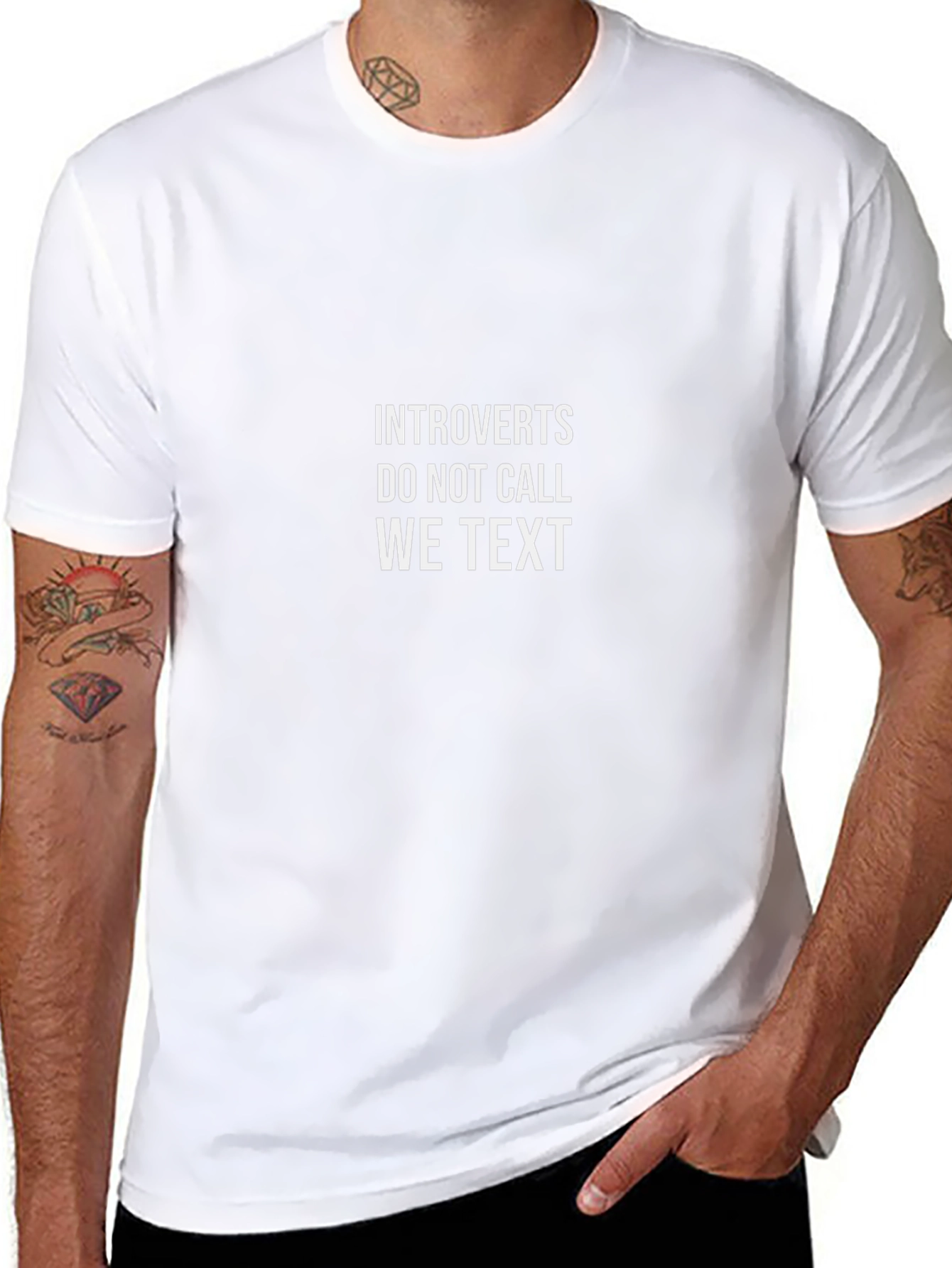 Introvert Text T-Shirt - Funny Graphic Tee
