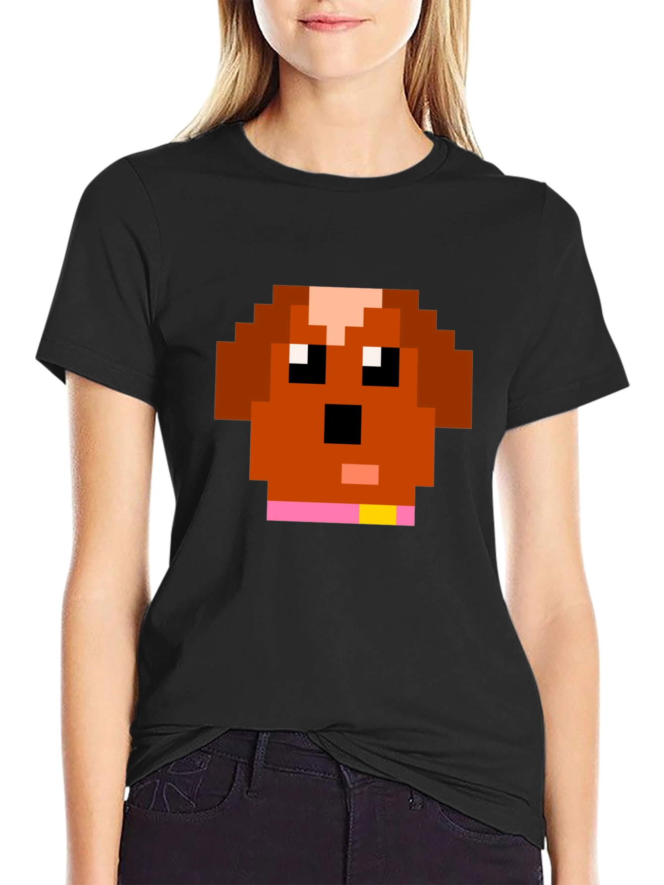 Pixel Dog Graphic Tee - Black T-Shirt