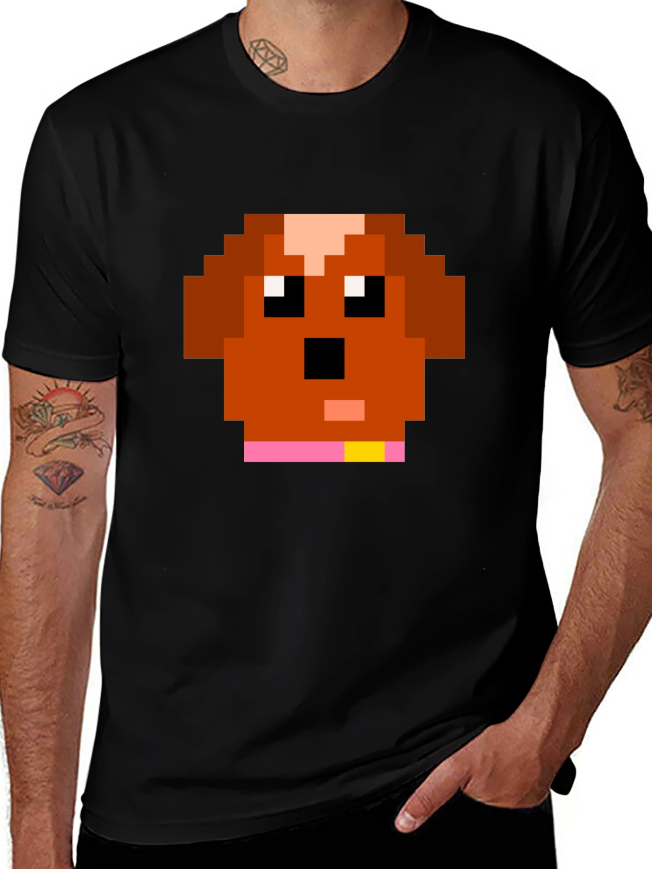 Pixel Dog Graphic Tee - Black T-Shirt