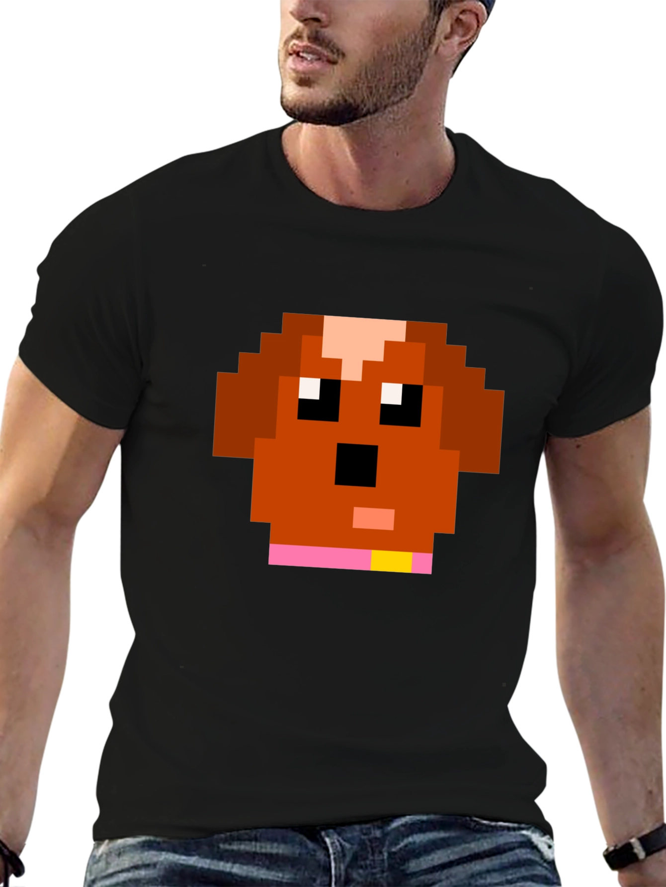 Pixel Dog Graphic Tee - Black T-Shirt