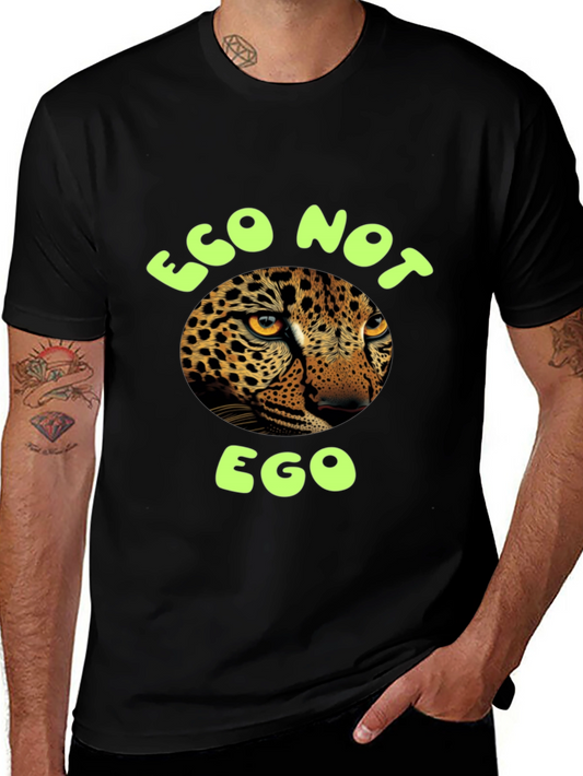 Eco Not Ego Leopard Graphic Tee