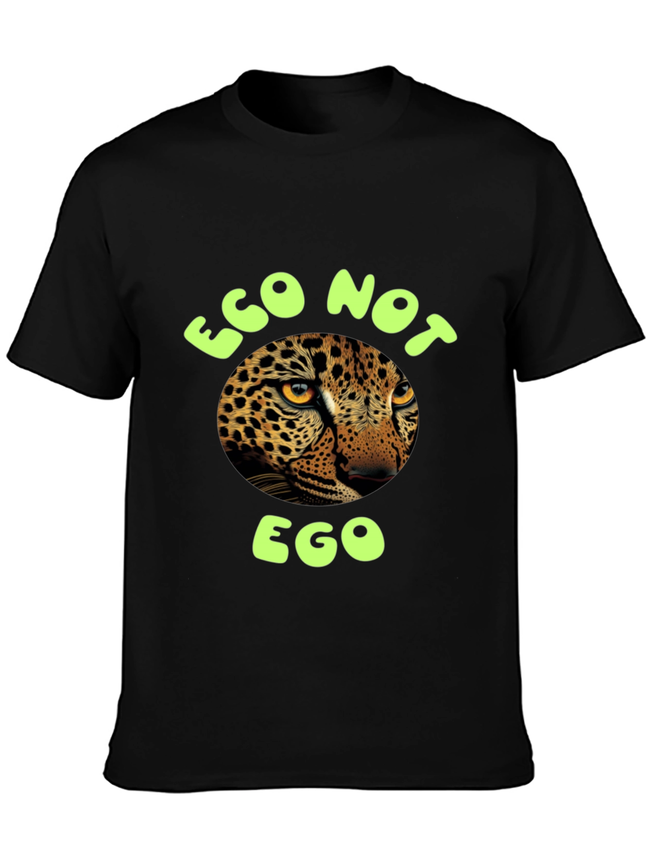 Eco Not Ego Leopard Graphic Tee