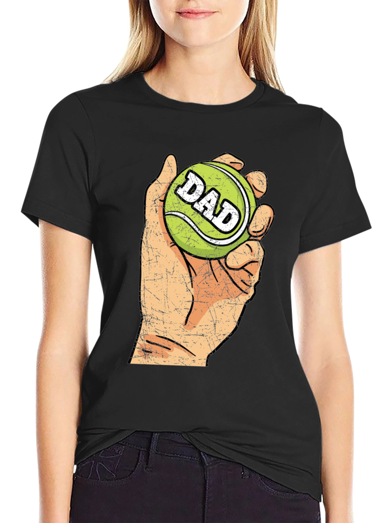 Dad Tennis Ball Graphic Tee - Novelty T-Shirt