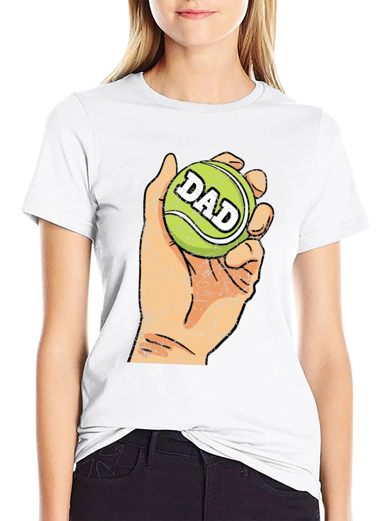 Dad Tennis Ball Graphic Tee - Novelty T-Shirt