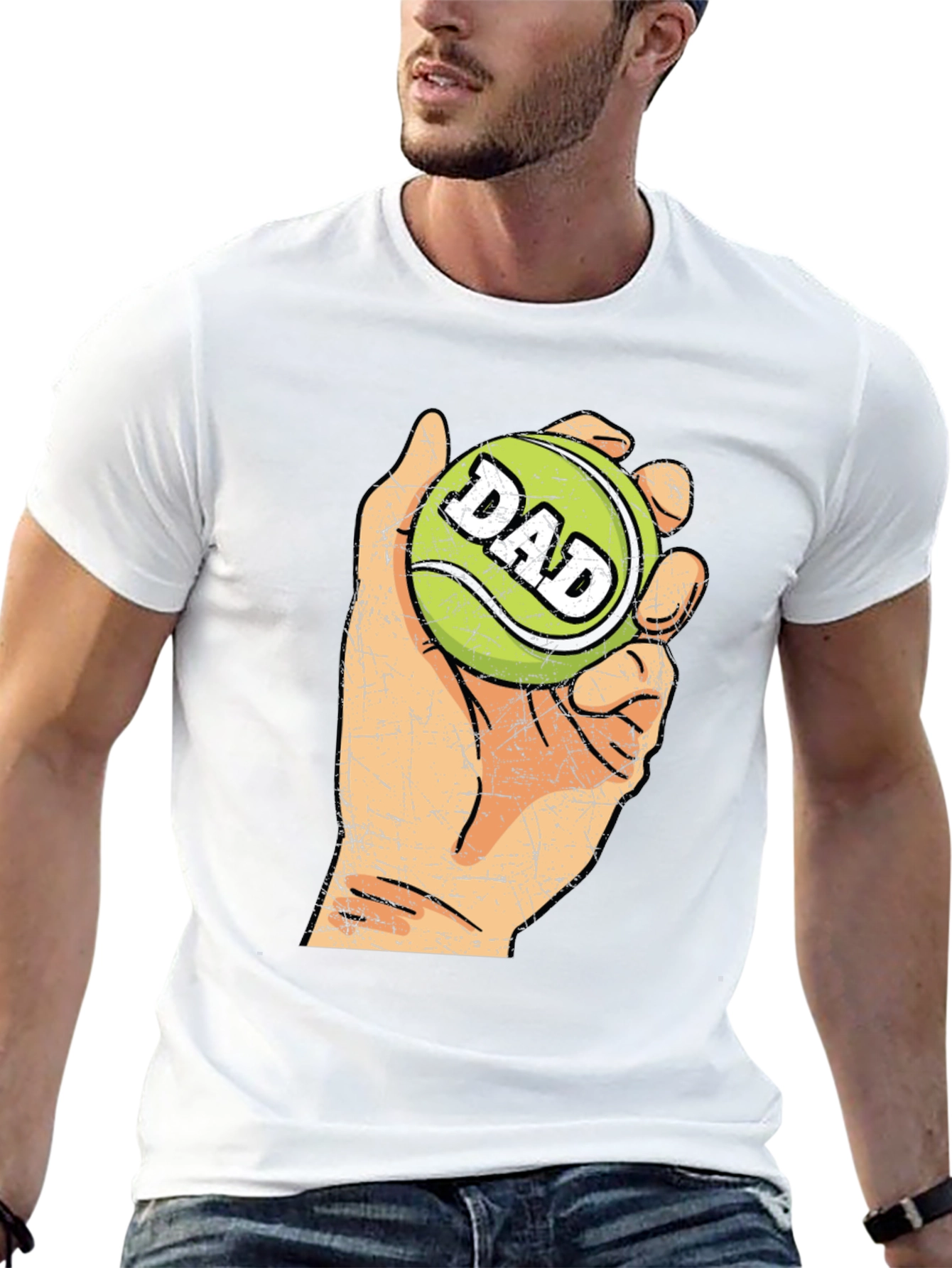 Dad Tennis Ball Graphic Tee - Novelty T-Shirt