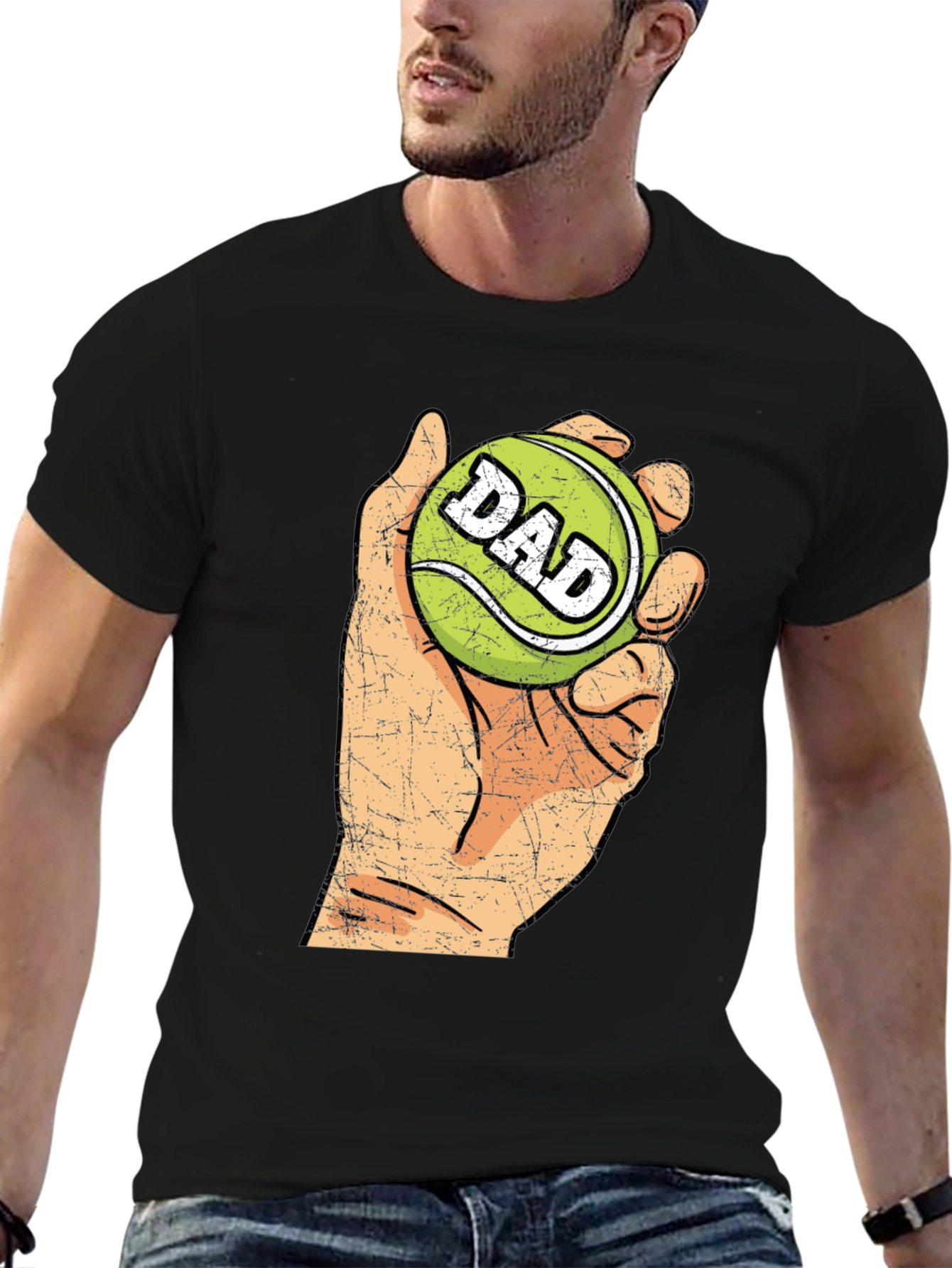 Dad Tennis Ball Graphic Tee - Novelty T-Shirt