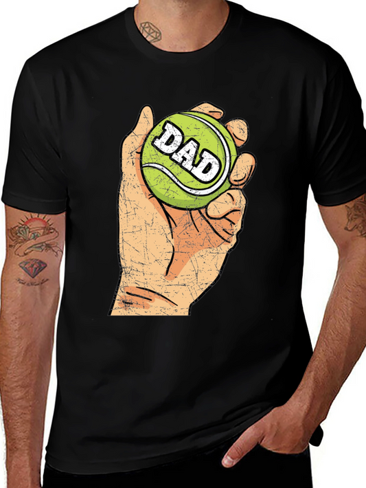 Dad Tennis Ball Graphic Tee - Novelty T-Shirt
