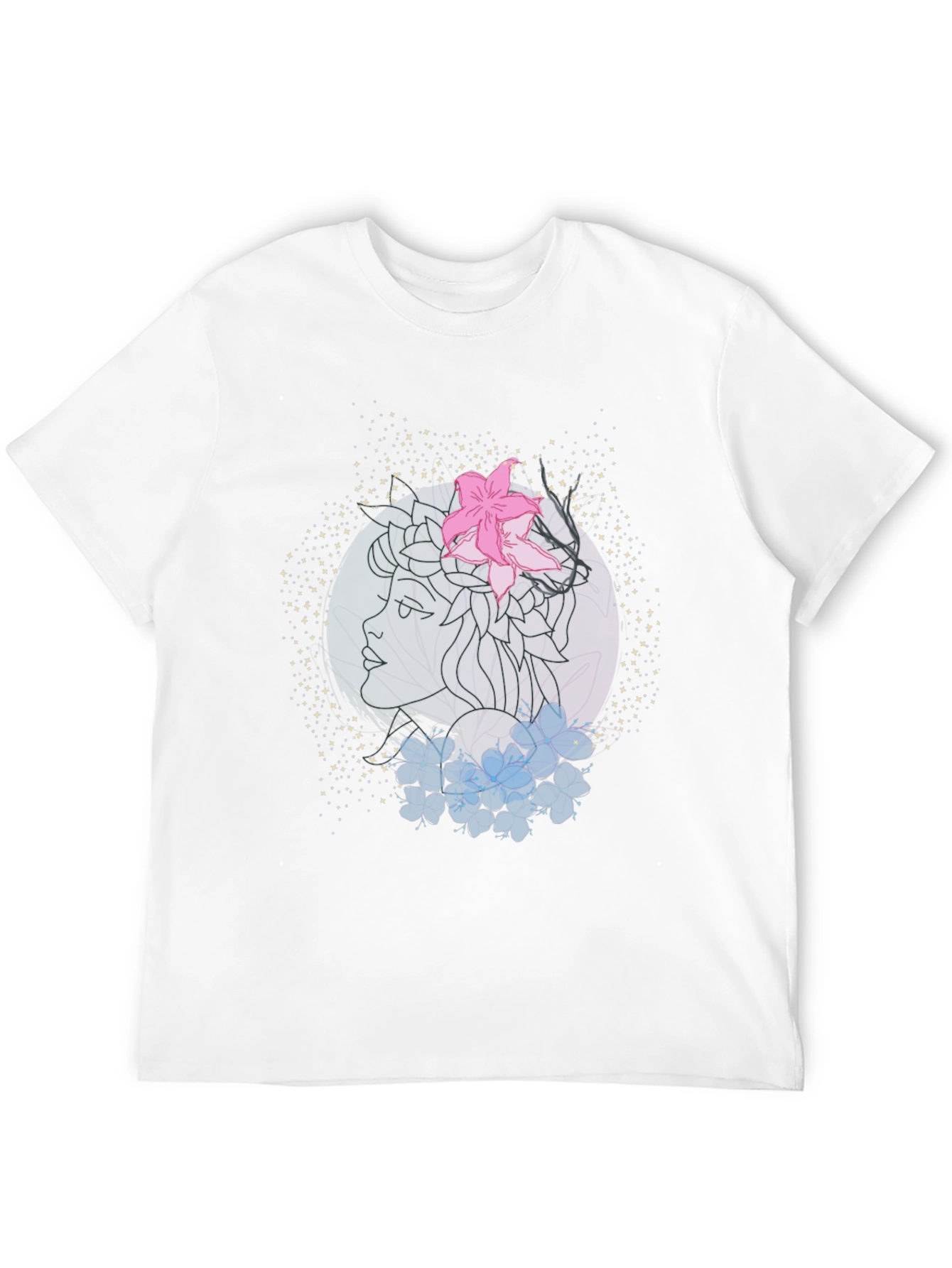 Floral Graphic Print Black T-Shirt