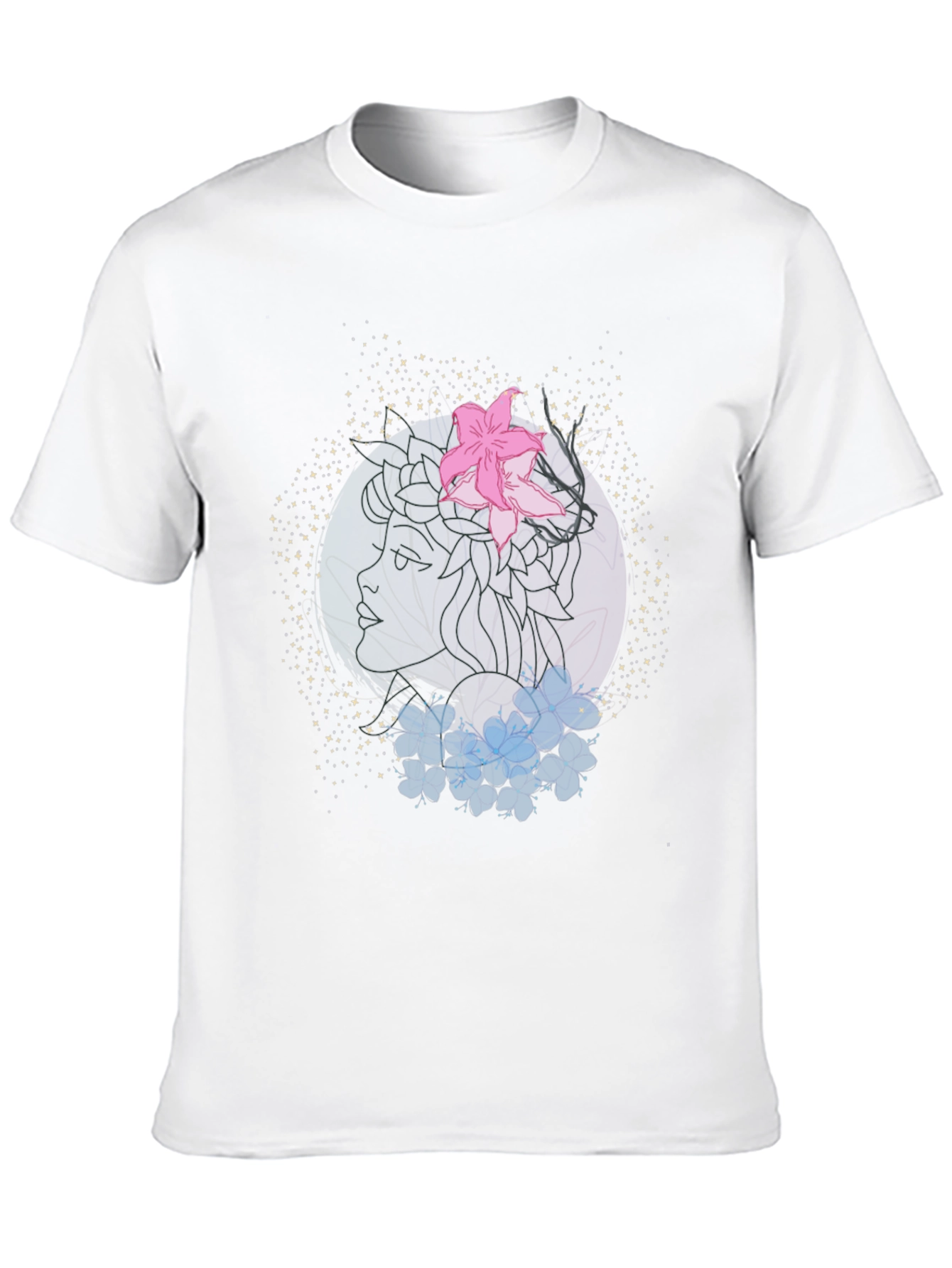 Floral Graphic Print Black T-Shirt