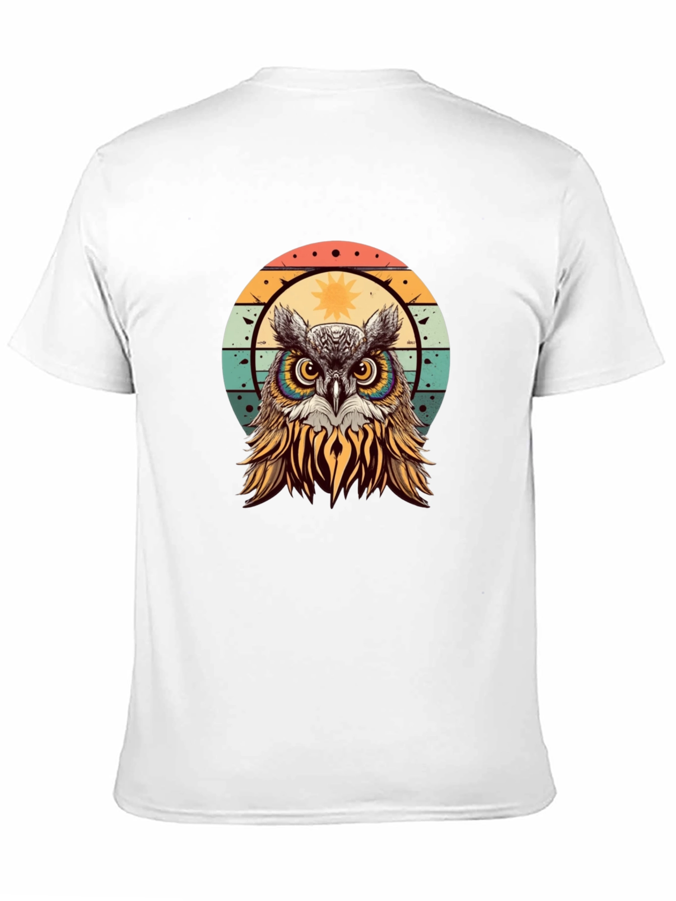 Retro Owl Graphic T-Shirt - Black