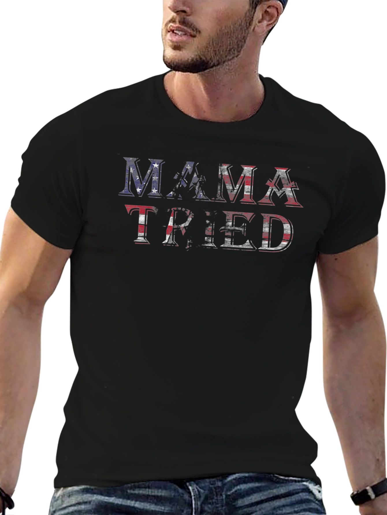 Mama Tried Graphic Tee - Patriotic USA Flag Design