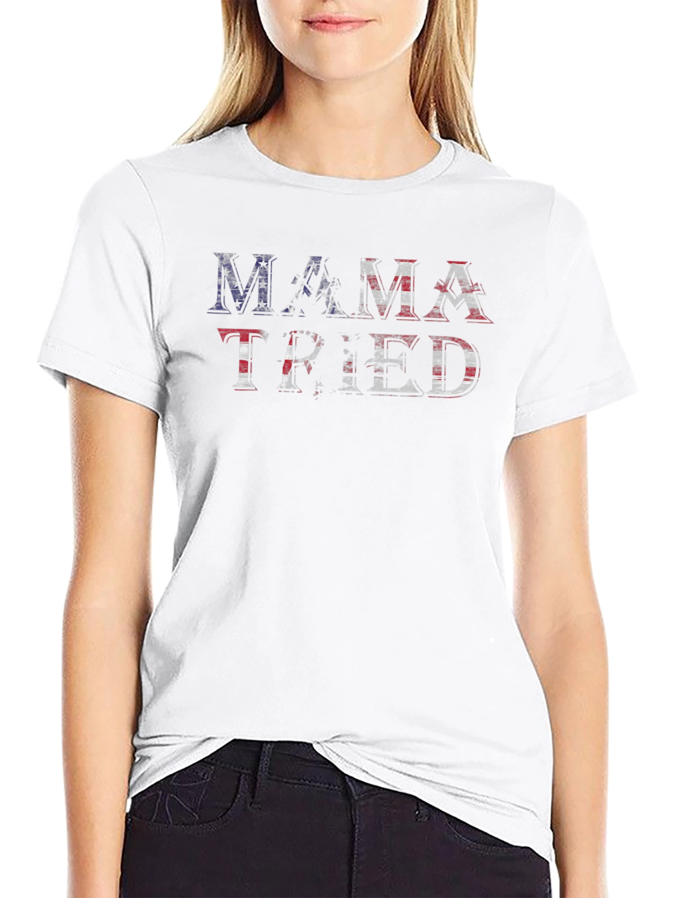 Mama Tried Graphic Tee - Patriotic USA Flag Design