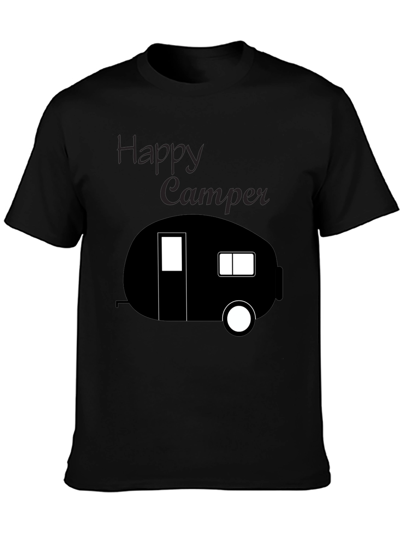 Happy Camper Tee - Black Camping T-Shirt