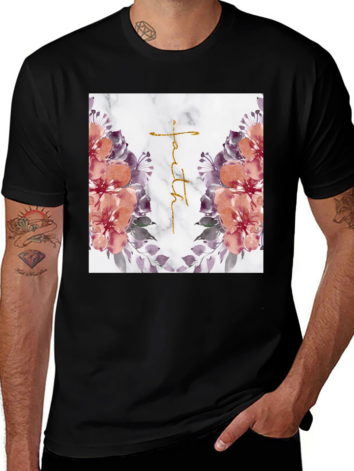 Faith Floral Graphic T-Shirt - Trendy Christian Apparel