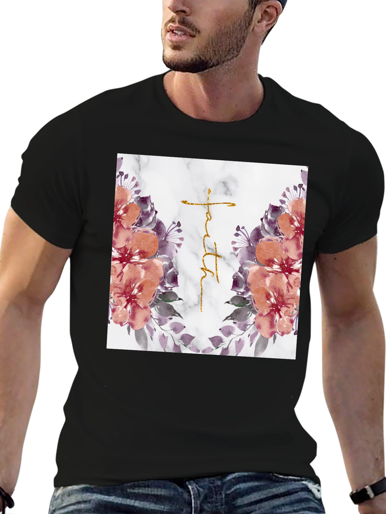 Faith Floral Graphic T-Shirt - Trendy Christian Apparel