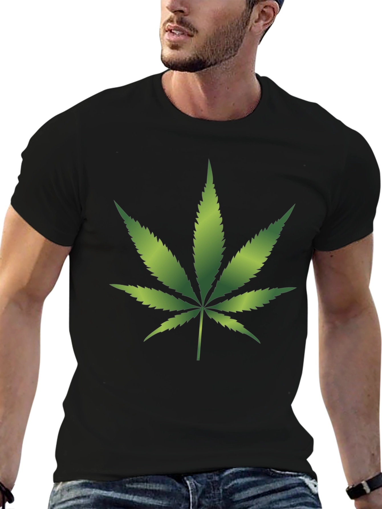 Cannabis Leaf Graphic T-Shirt - Relaxed Fit
