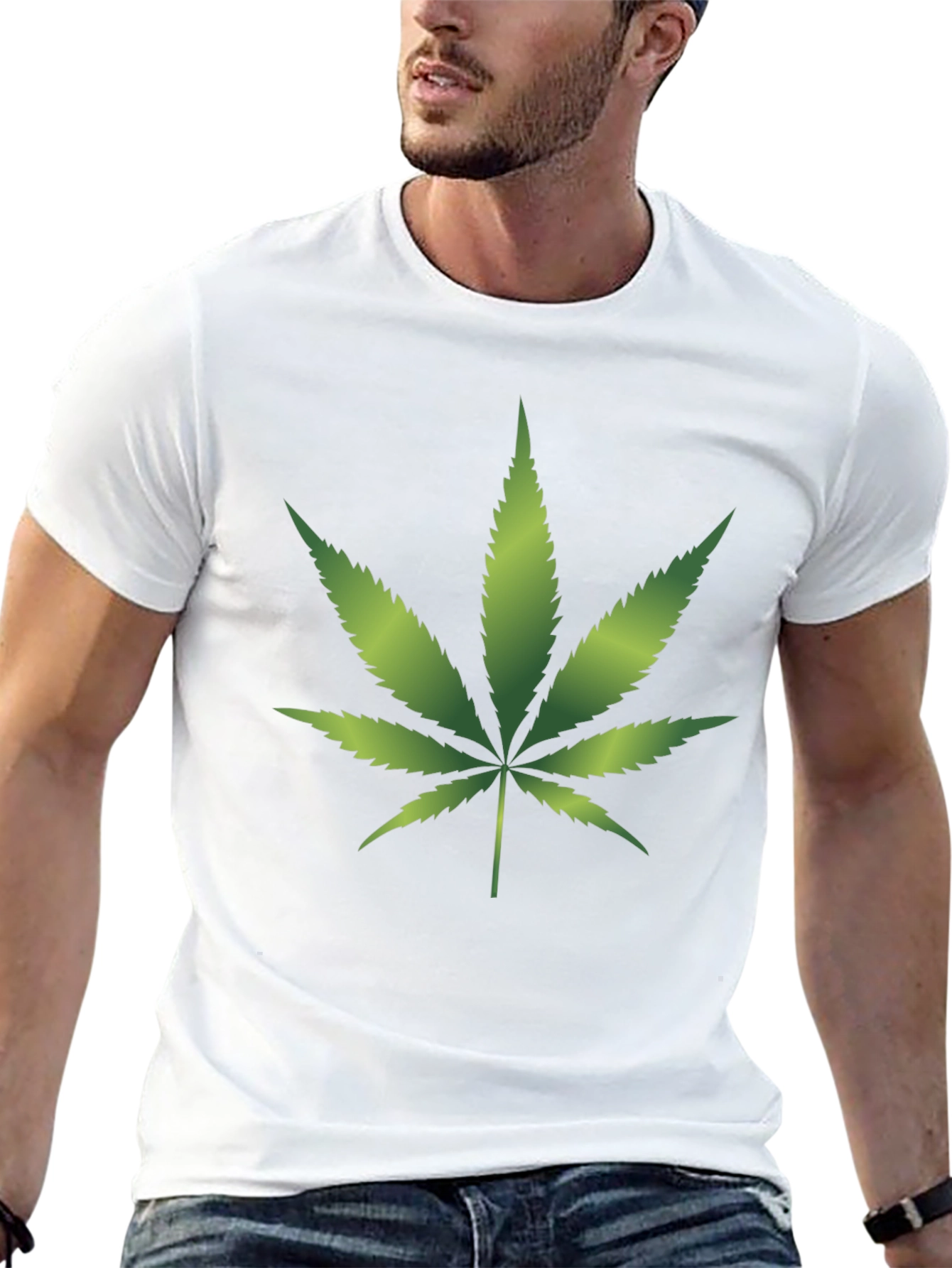 Cannabis Leaf Graphic T-Shirt - Relaxed Fit