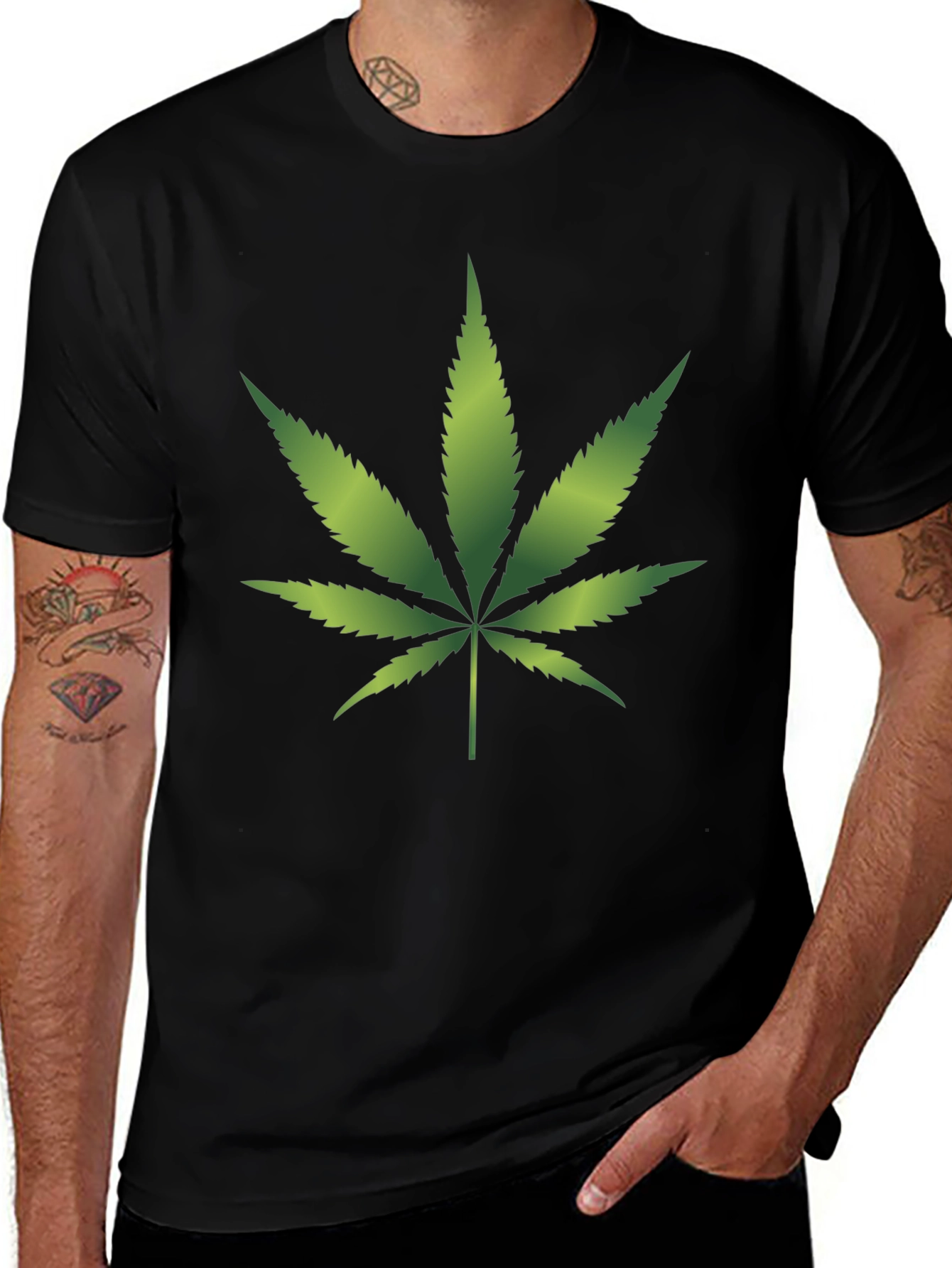 Cannabis Leaf Graphic T-Shirt - Relaxed Fit