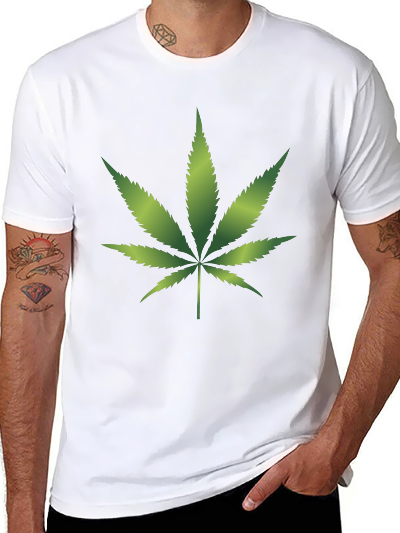 Cannabis Leaf Graphic T-Shirt - Relaxed Fit