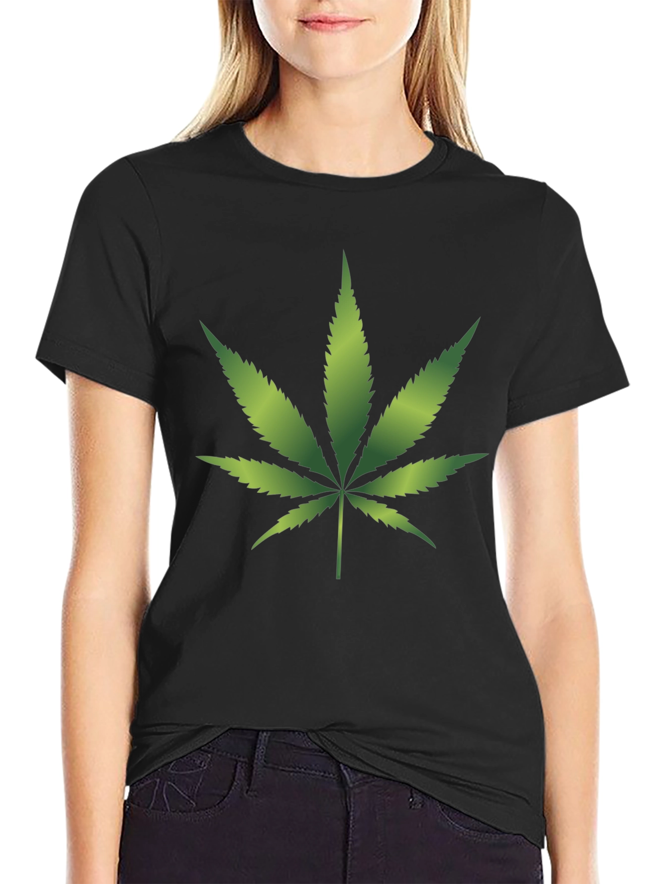 Cannabis Leaf Graphic T-Shirt - Relaxed Fit