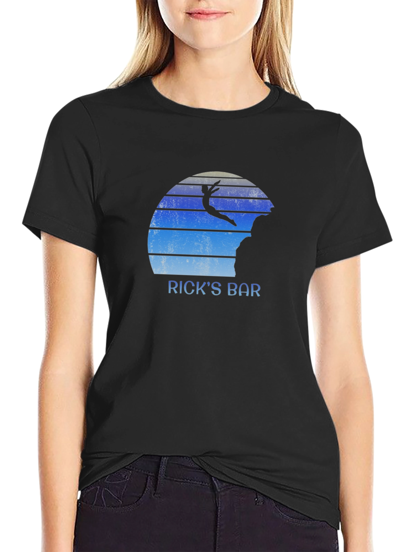 Ricks Bar T-Shirt - Cliff Diver Design