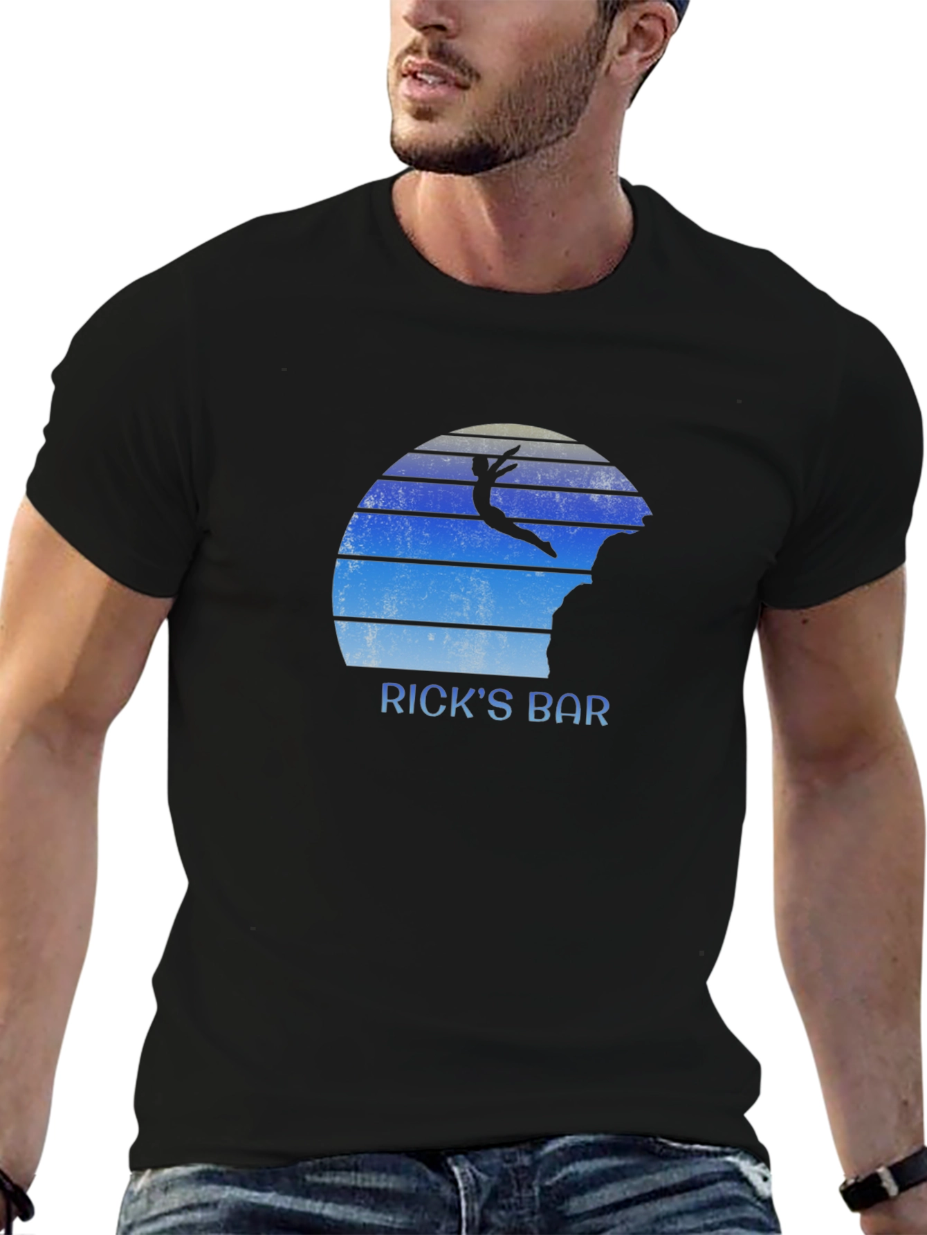 Ricks Bar T-Shirt - Cliff Diver Design