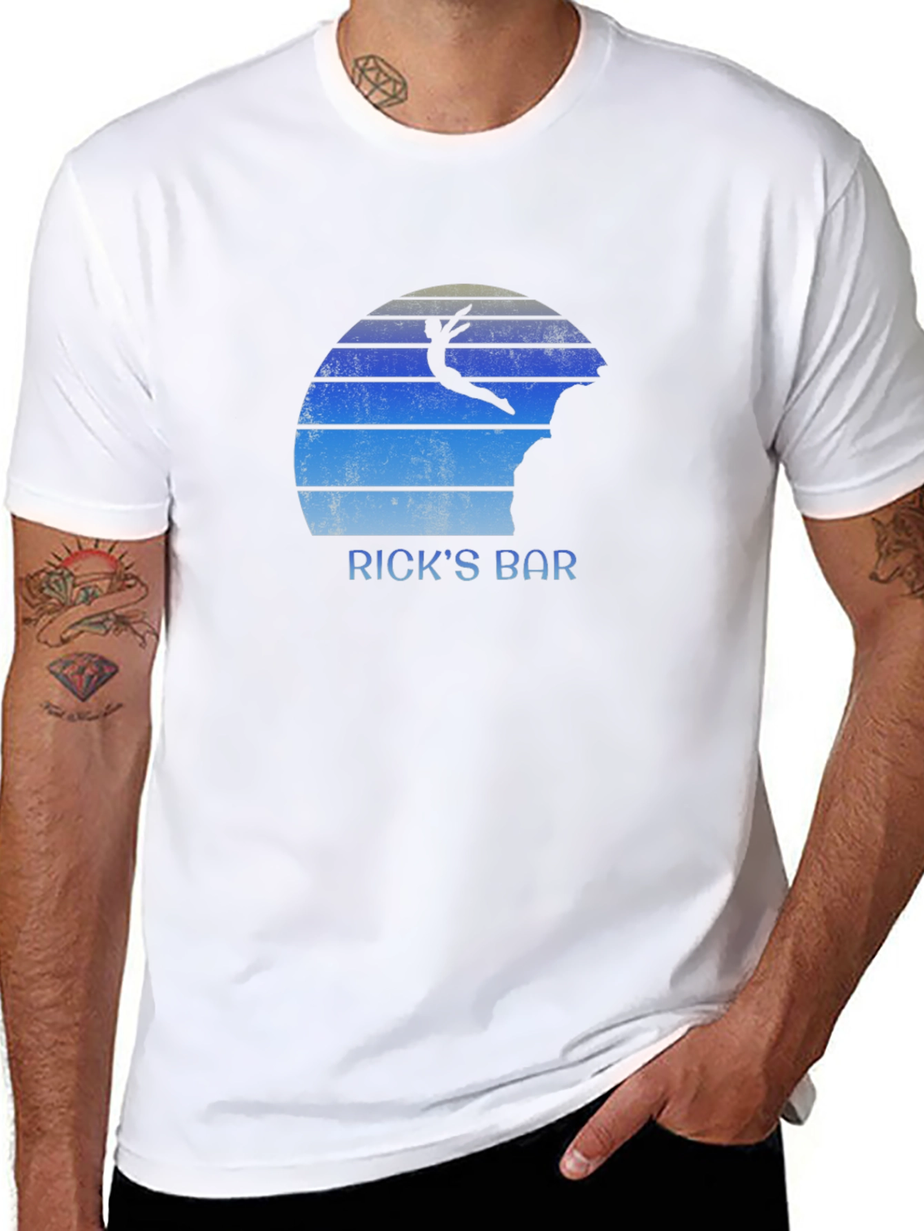 Ricks Bar T-Shirt - Cliff Diver Design