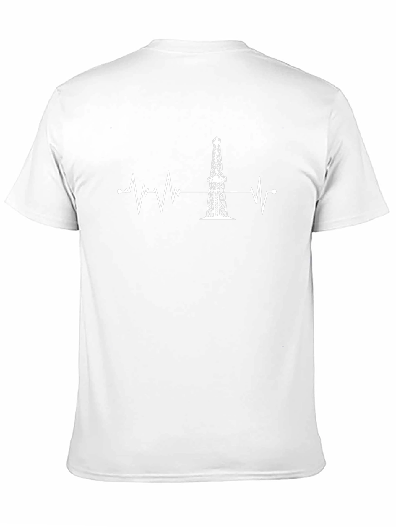 Oil Rig Heartbeat T-Shirt - Black Crew Neck