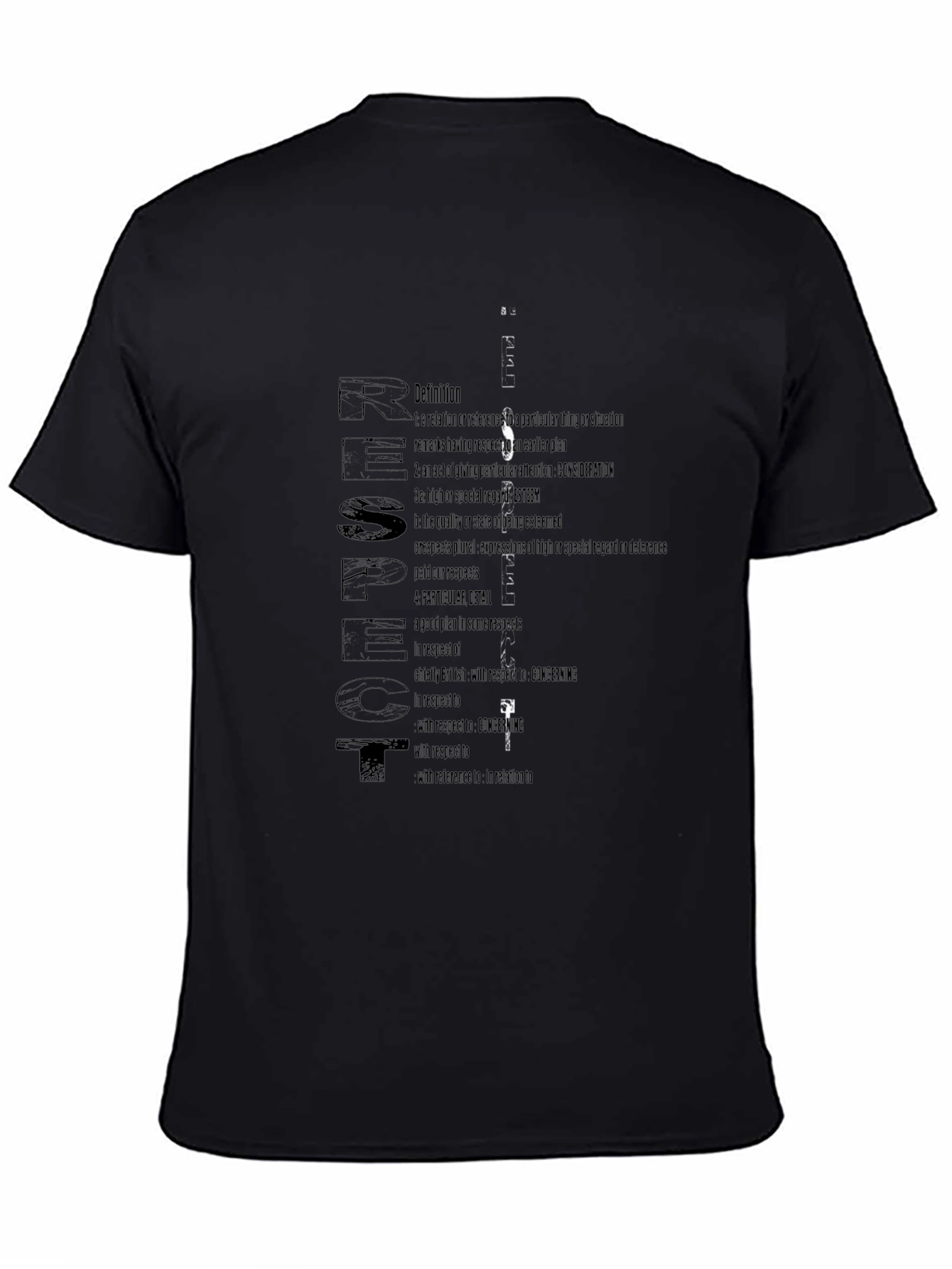 Respect Definition T-Shirt - Black Cotton Blend