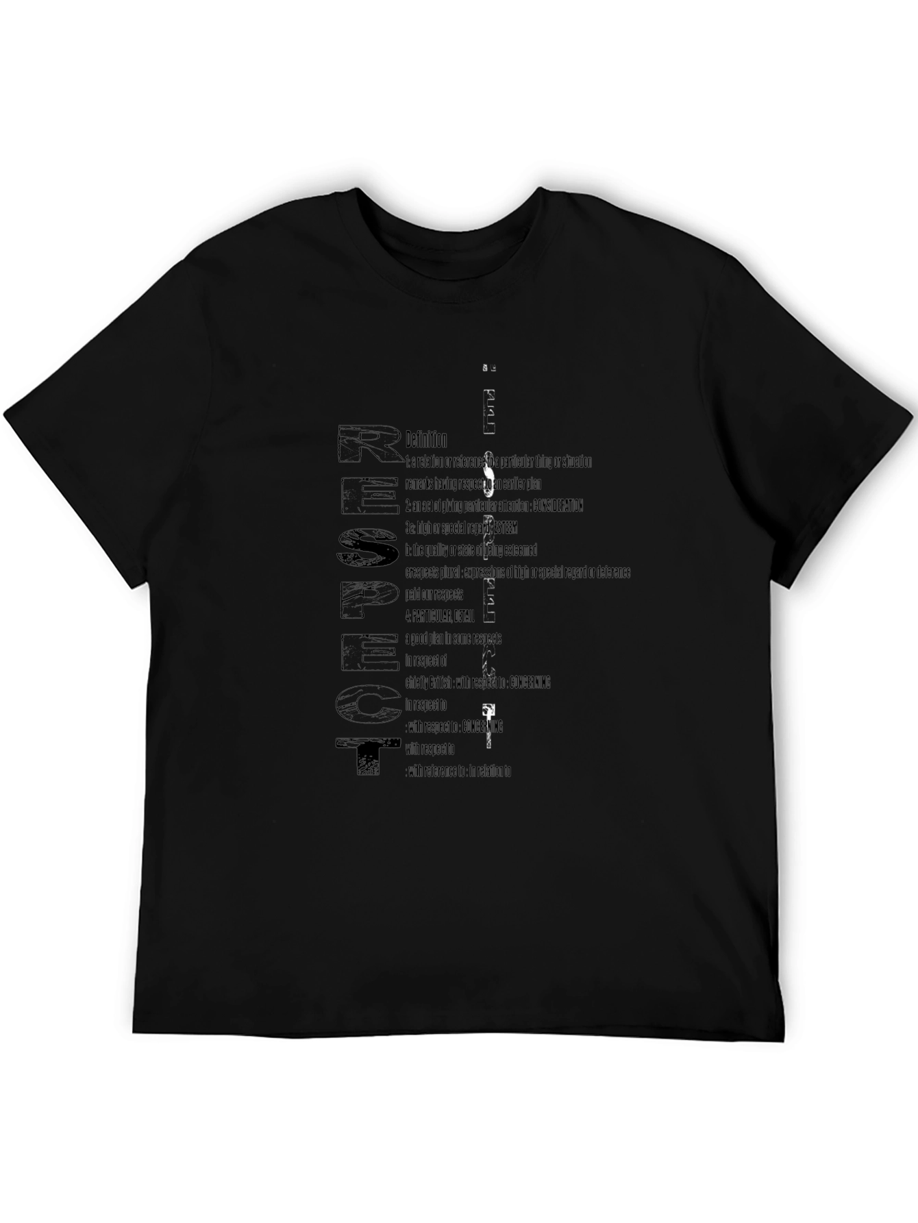 Respect Definition T-Shirt - Black Cotton Blend
