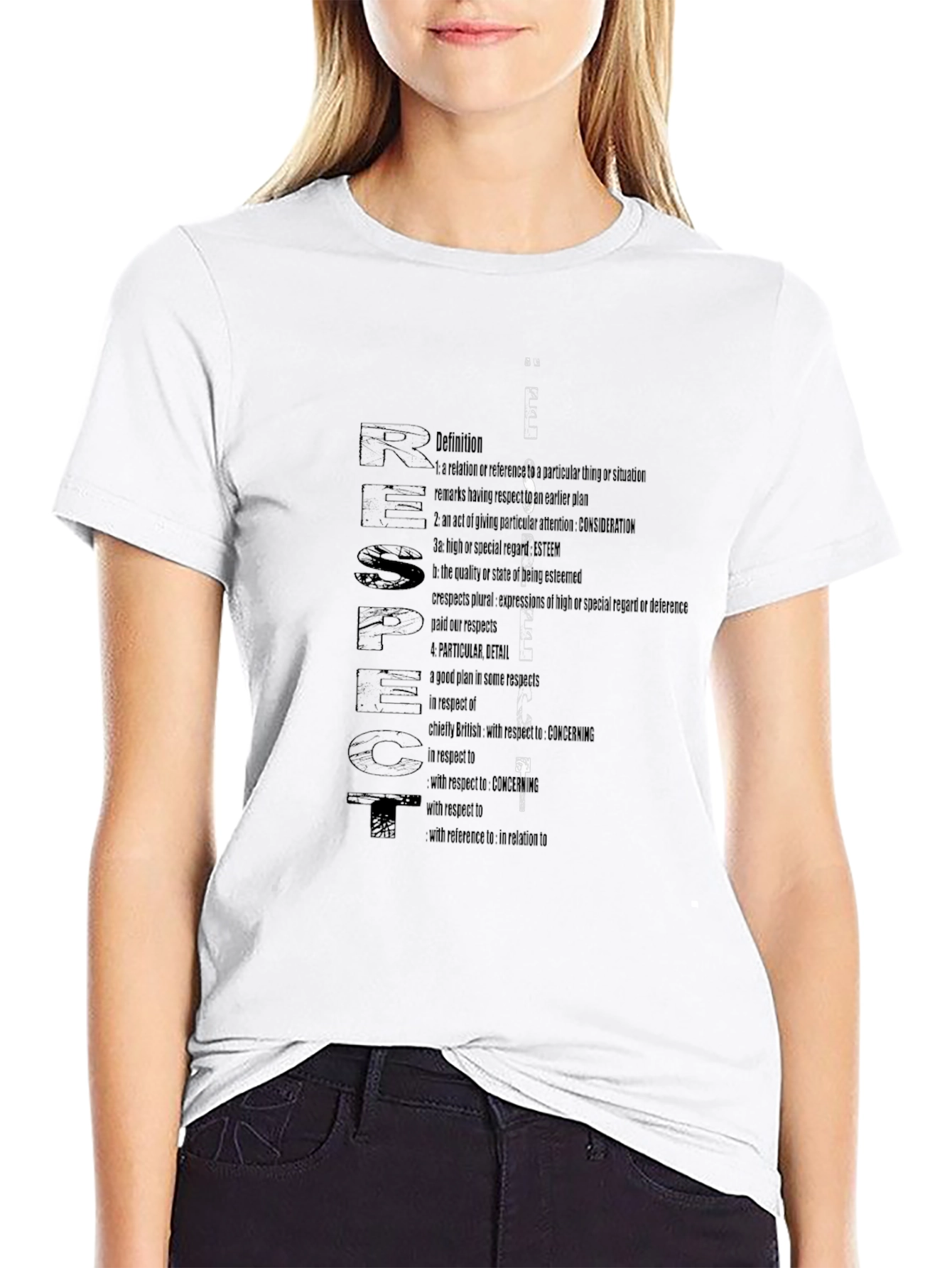 Respect Definition T-Shirt - Black Cotton Blend