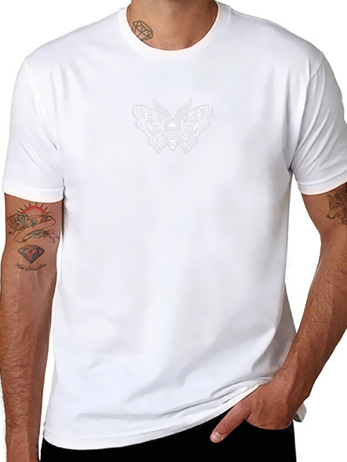 Skull Moth Graphic Tee - Mens Black T-Shirt