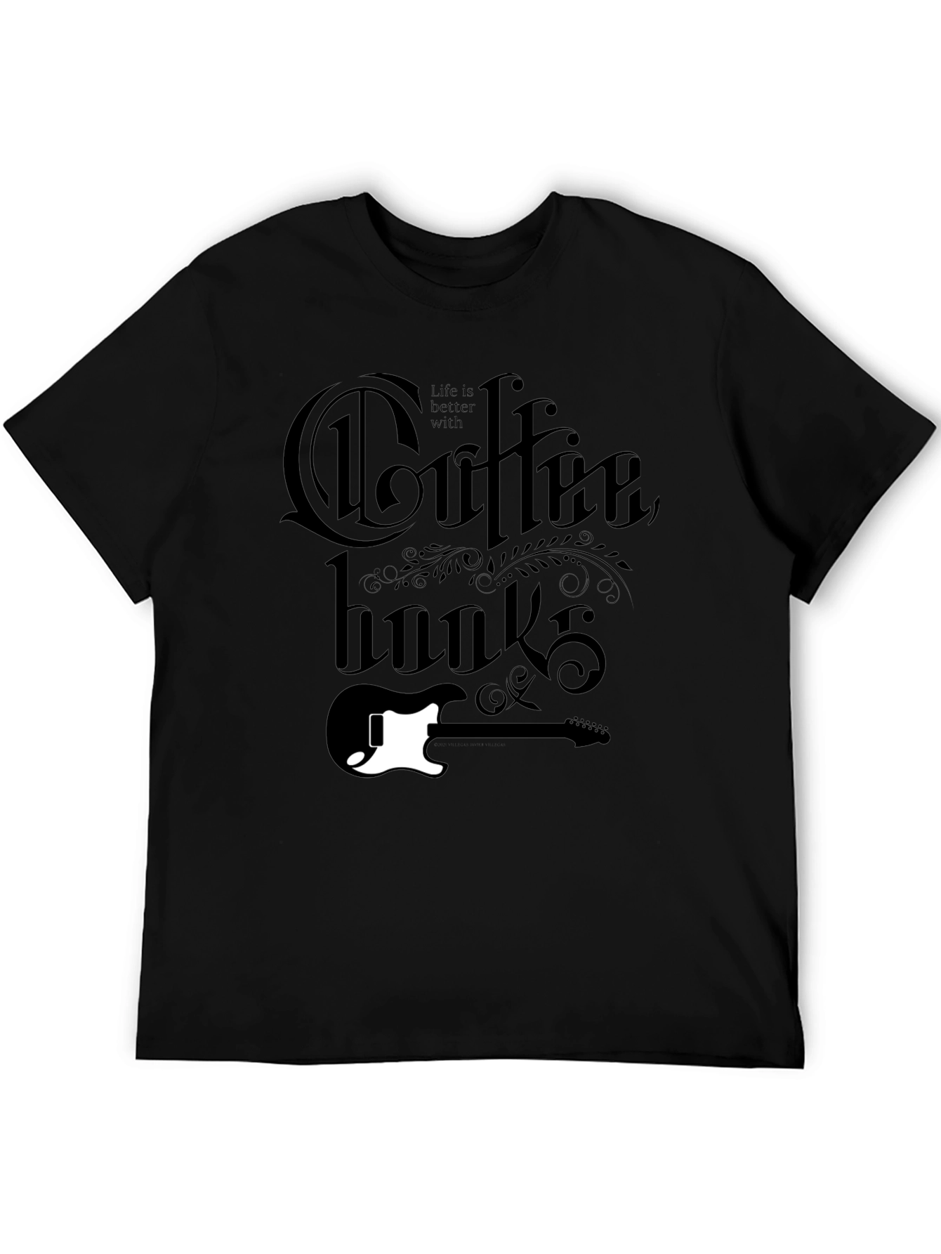 Coffee Hooks T-Shirt - Guitar Lovers Tee