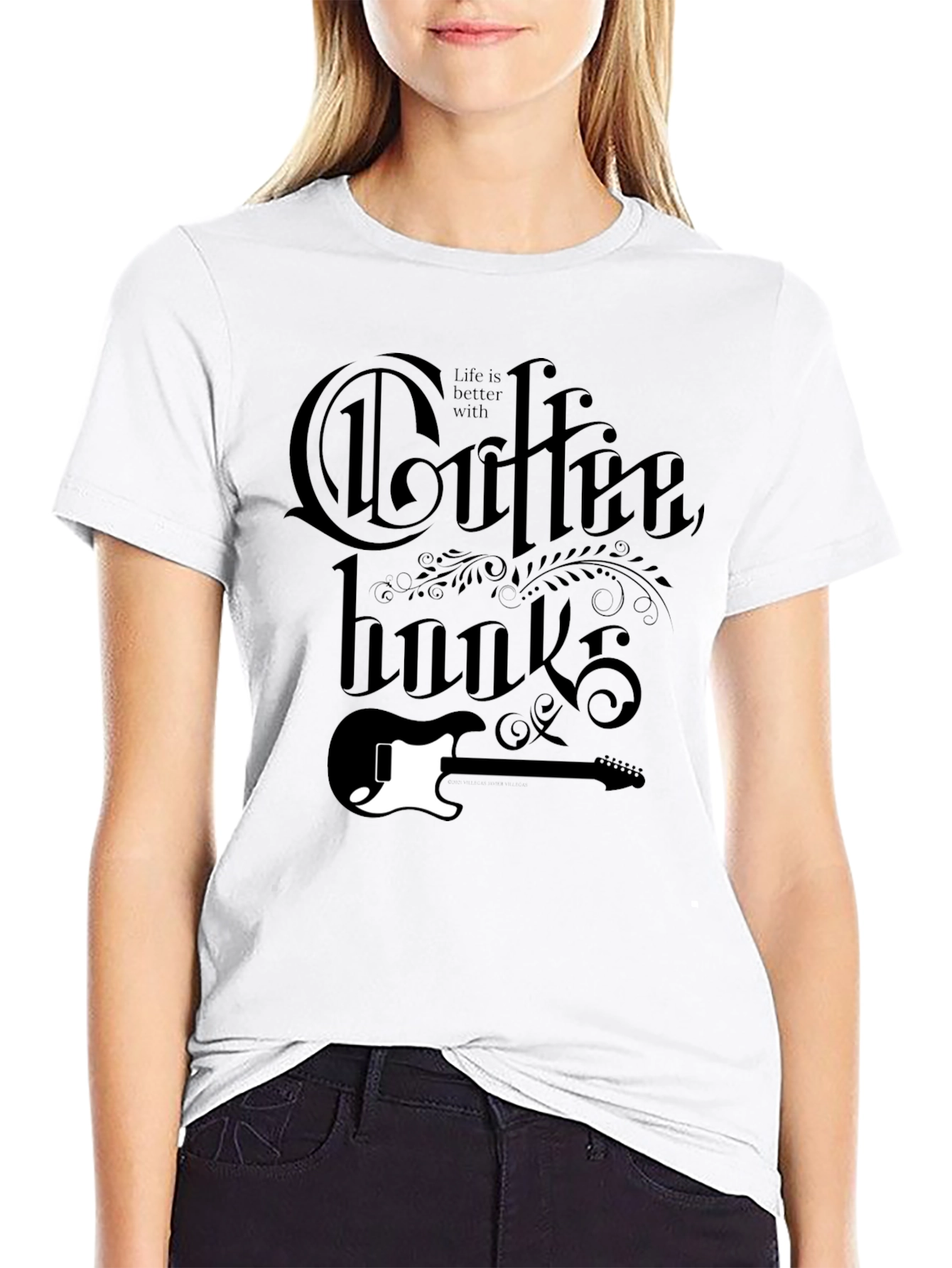 Coffee Hooks T-Shirt - Guitar Lovers Tee