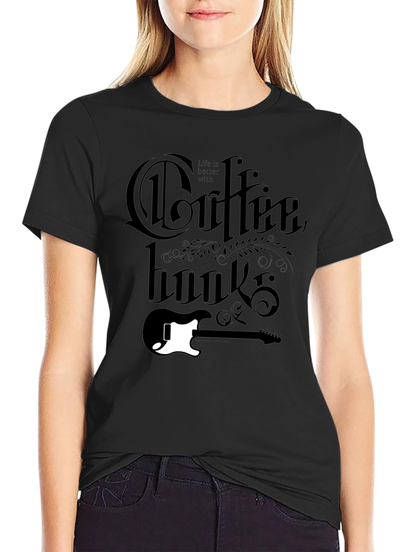 Coffee Hooks T-Shirt - Guitar Lovers Tee