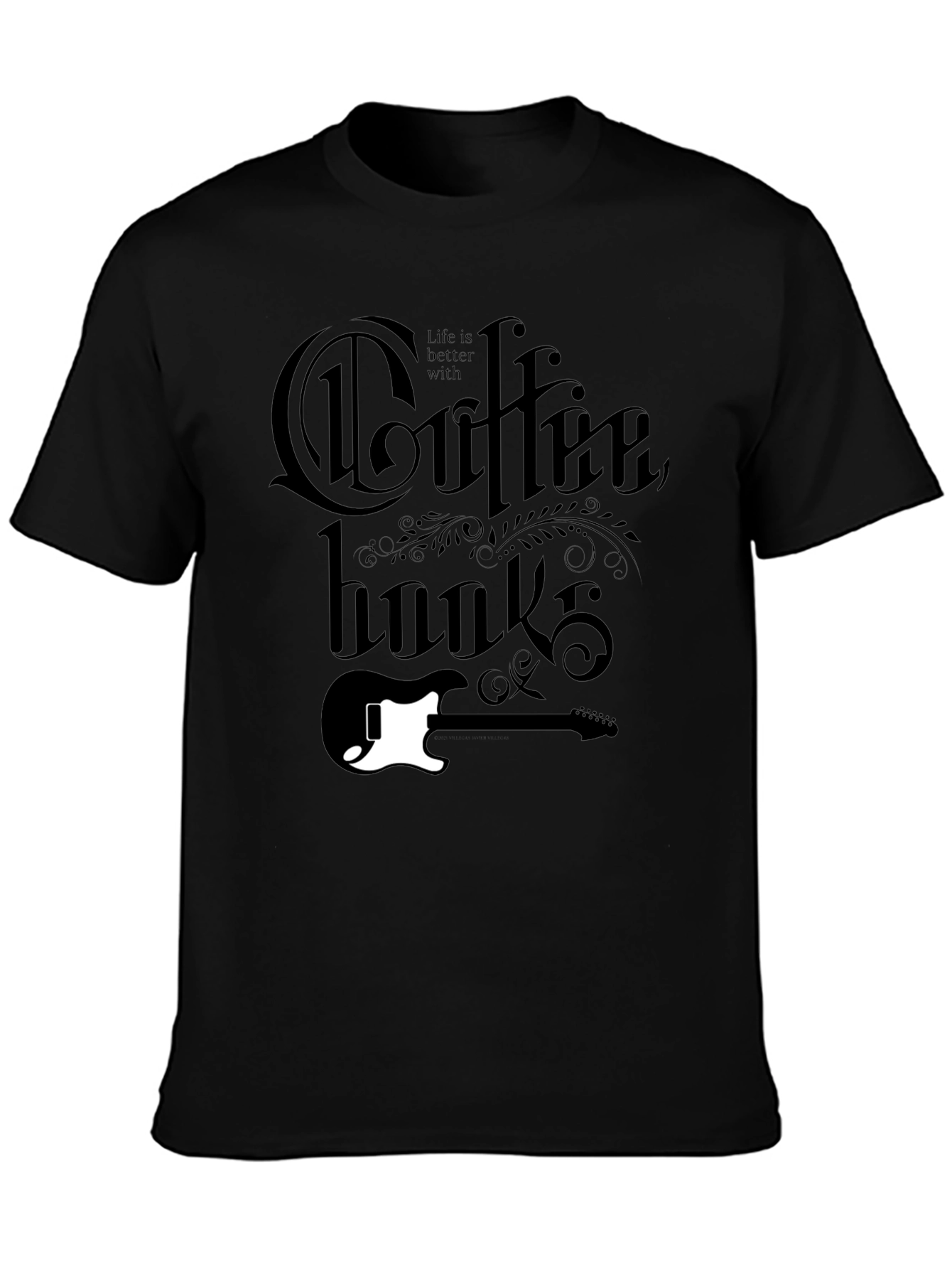 Coffee Hooks T-Shirt - Guitar Lovers Tee
