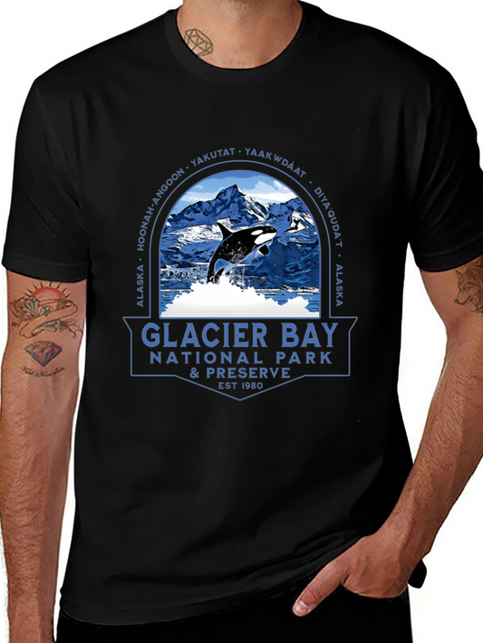 Glacier Bay National Park T-Shirt Orca Whale Graphic Tee