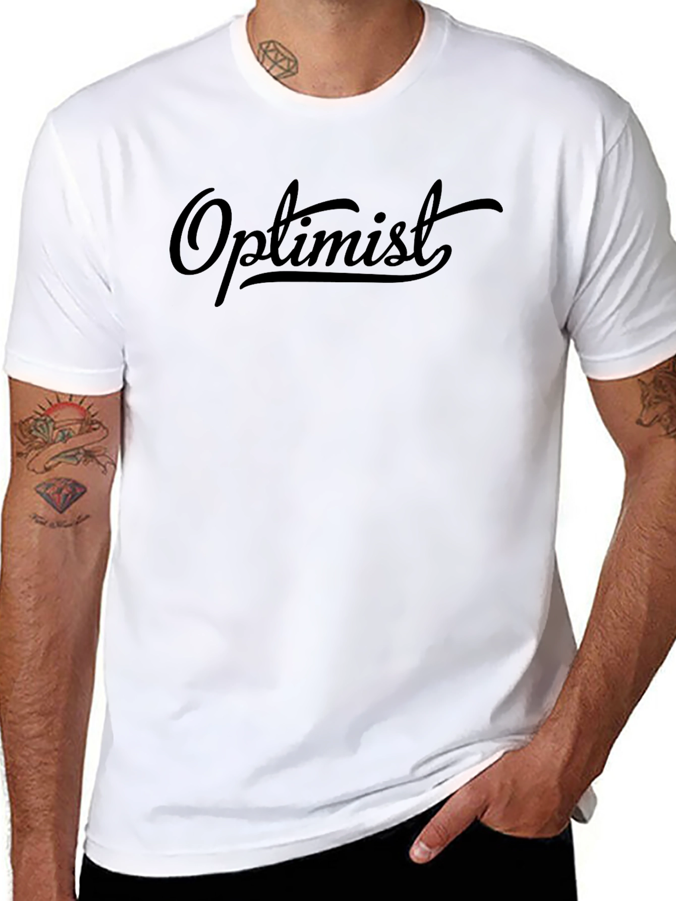 Optimist Graphic Tee - Mens Black Cotton T-Shirt