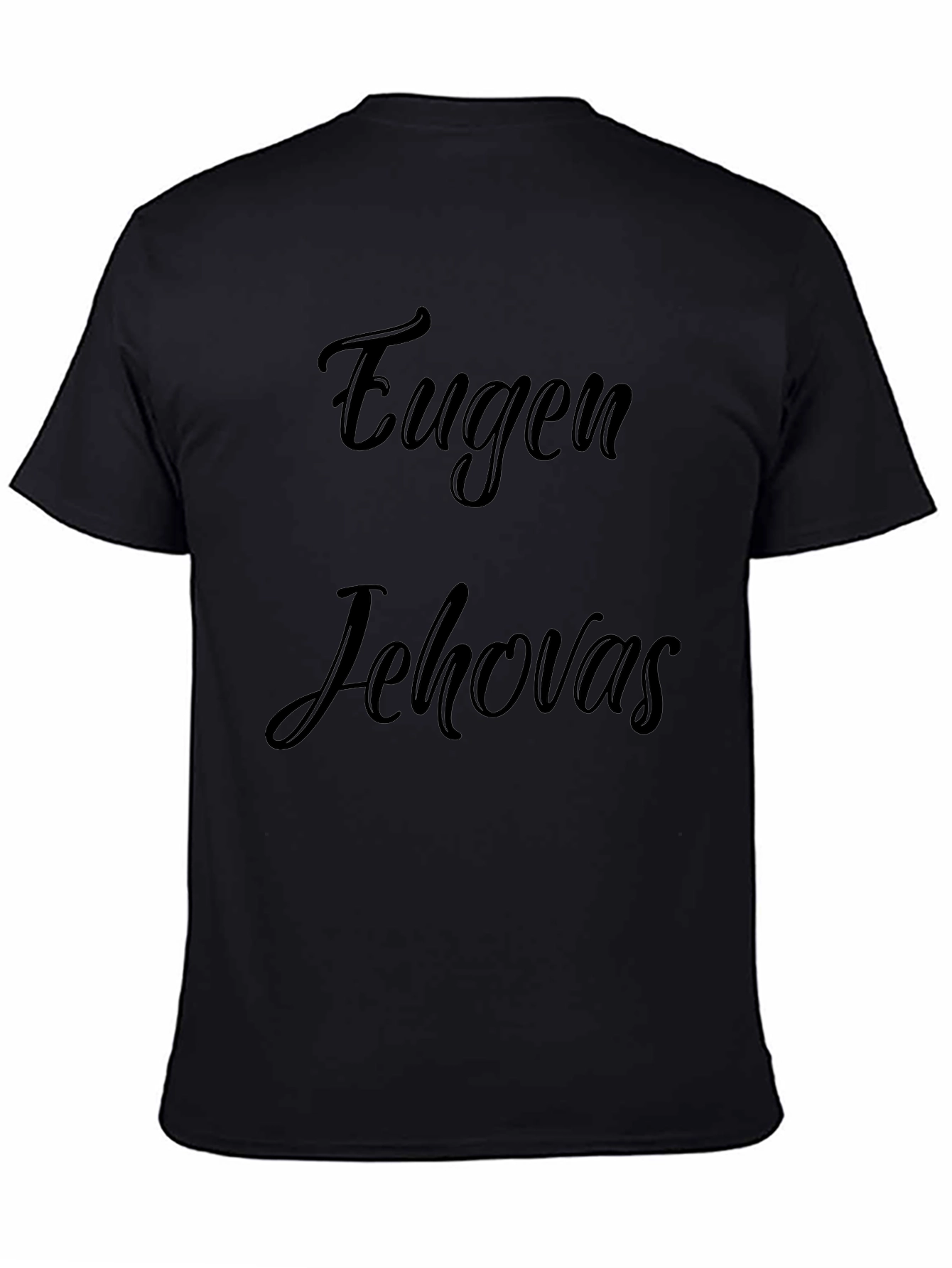 Eugen Jehovahs Black Graphic T-Shirt Casual Wear